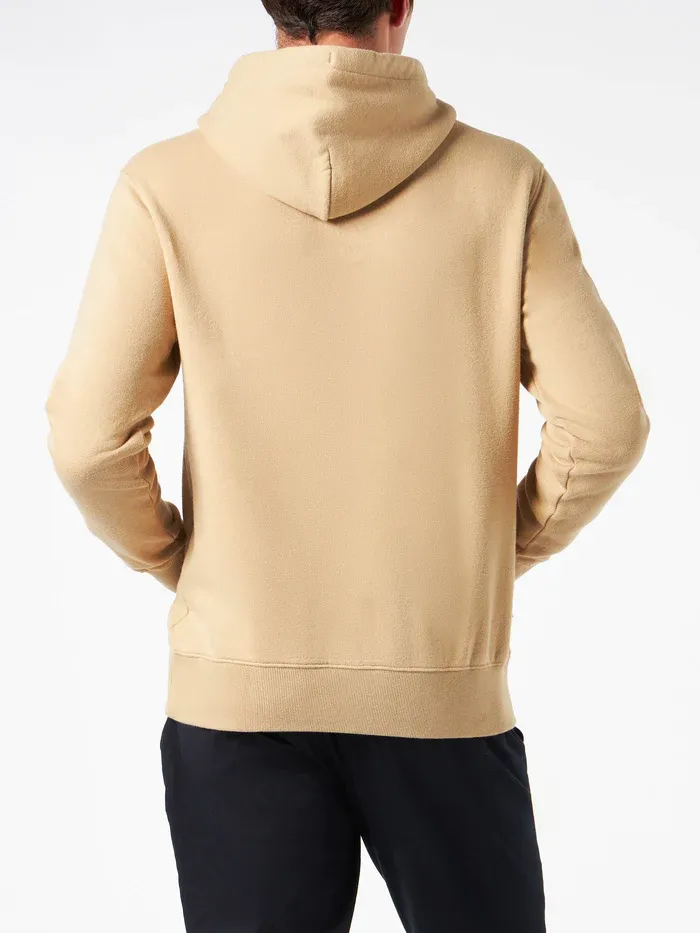 FELPA BEIGE IN COTONE CON CAPPUCCIO