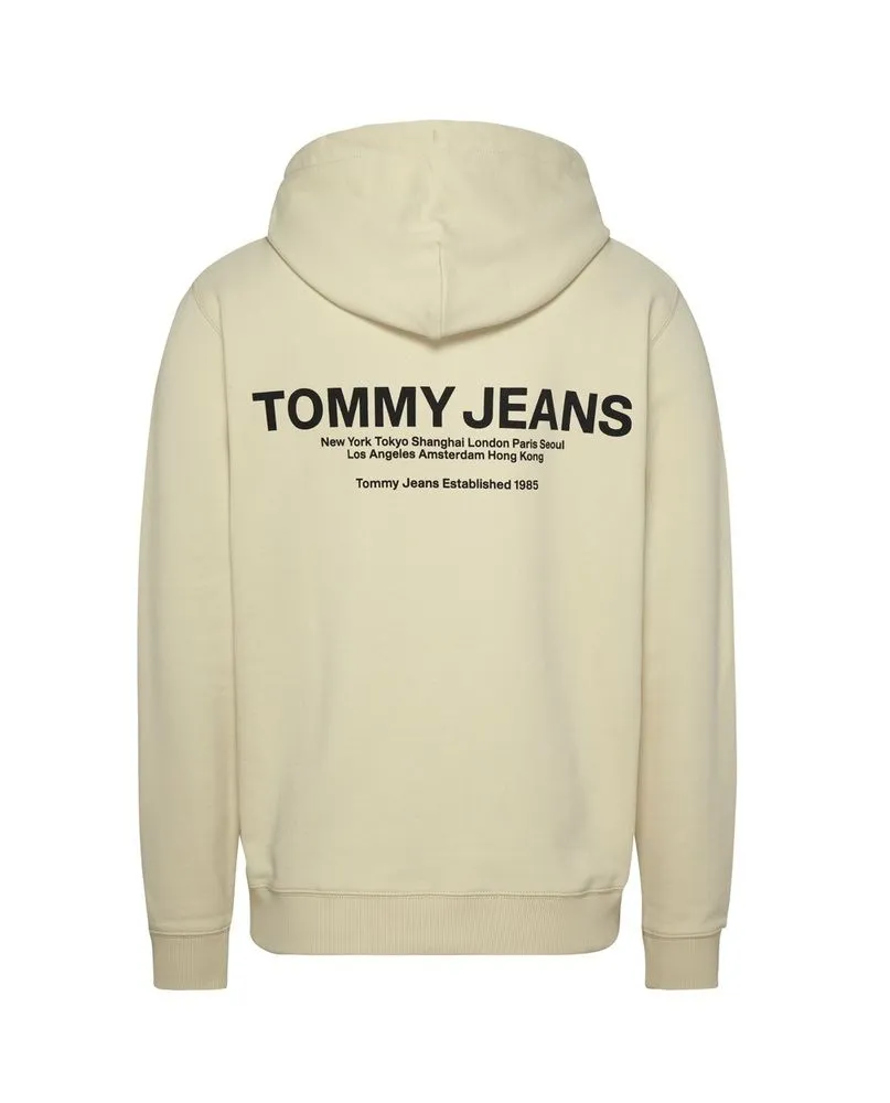 Felpa Cappuccio Graphic Uomo Beige
