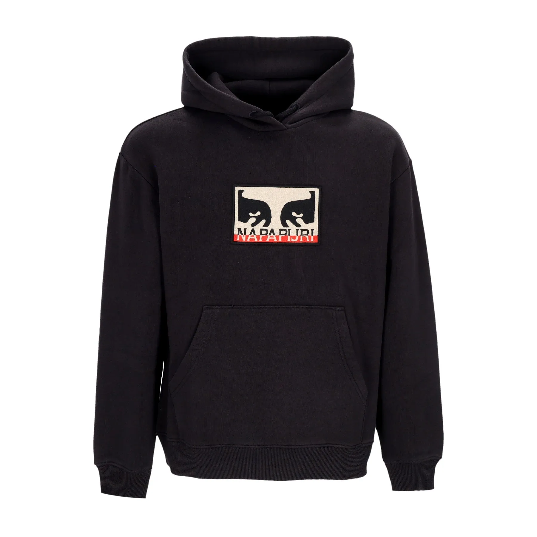 Felpa Cappuccio Uomo Obey Hoodie Fleece X Napapijri Black