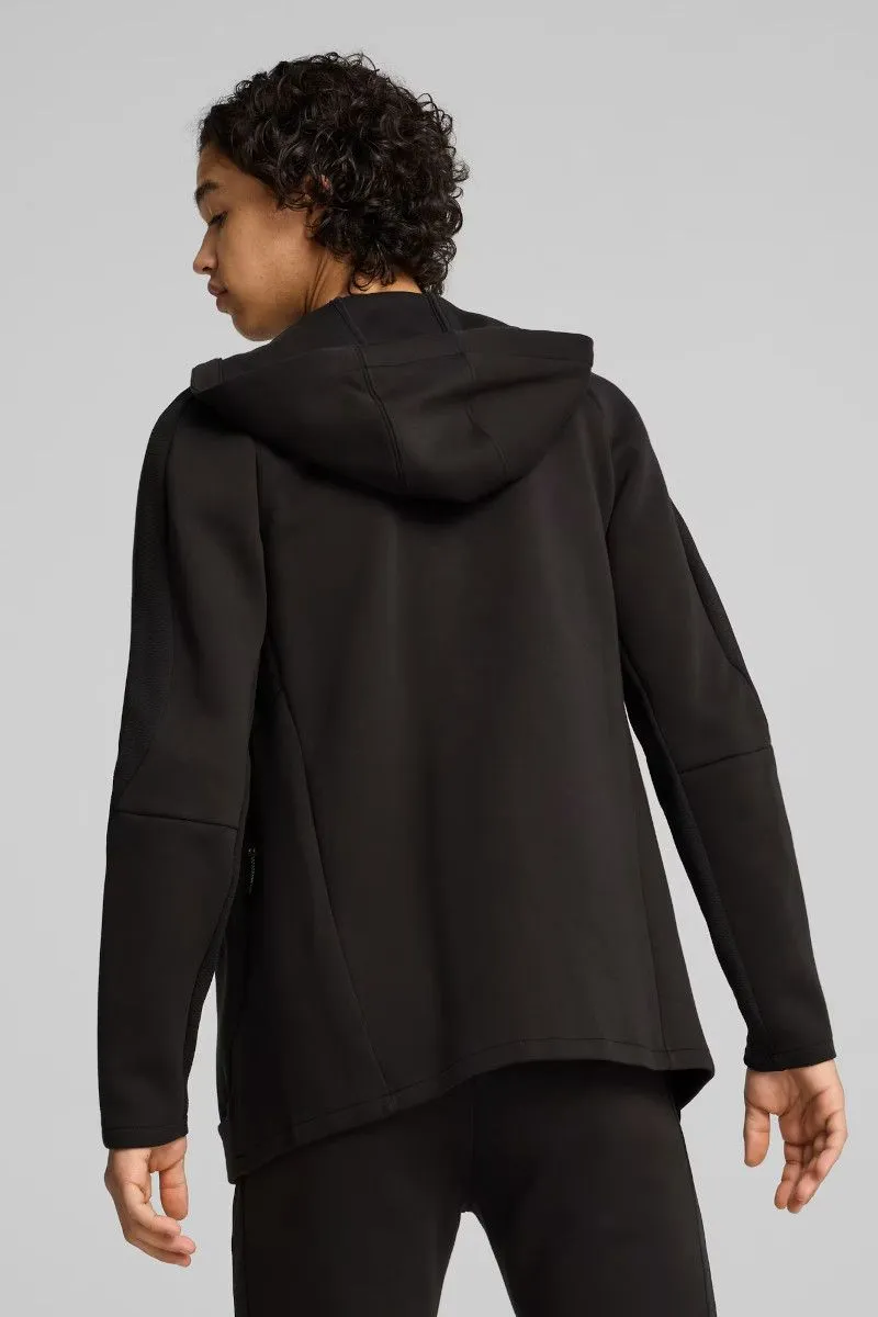 Felpa con zip integrale e cappuccio uomo Nero