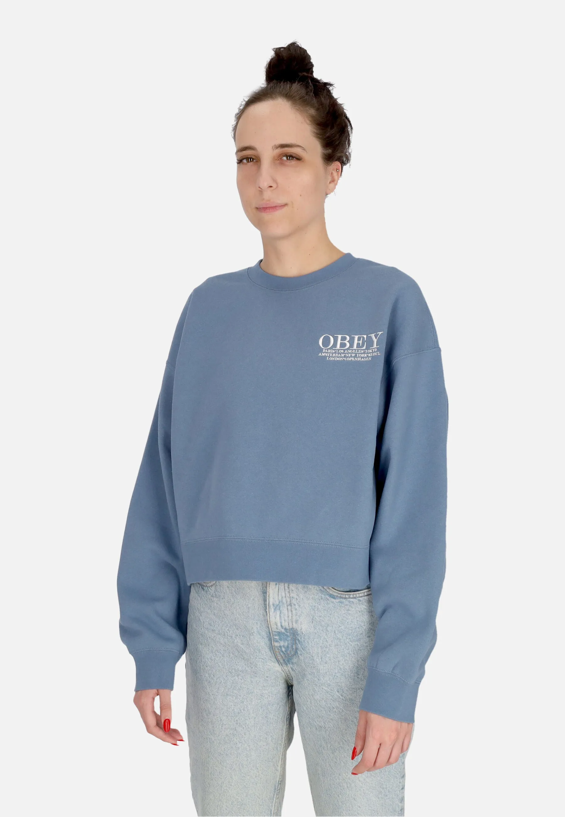 Felpa Girocollo Donna W Cities Crew Coronet Blue