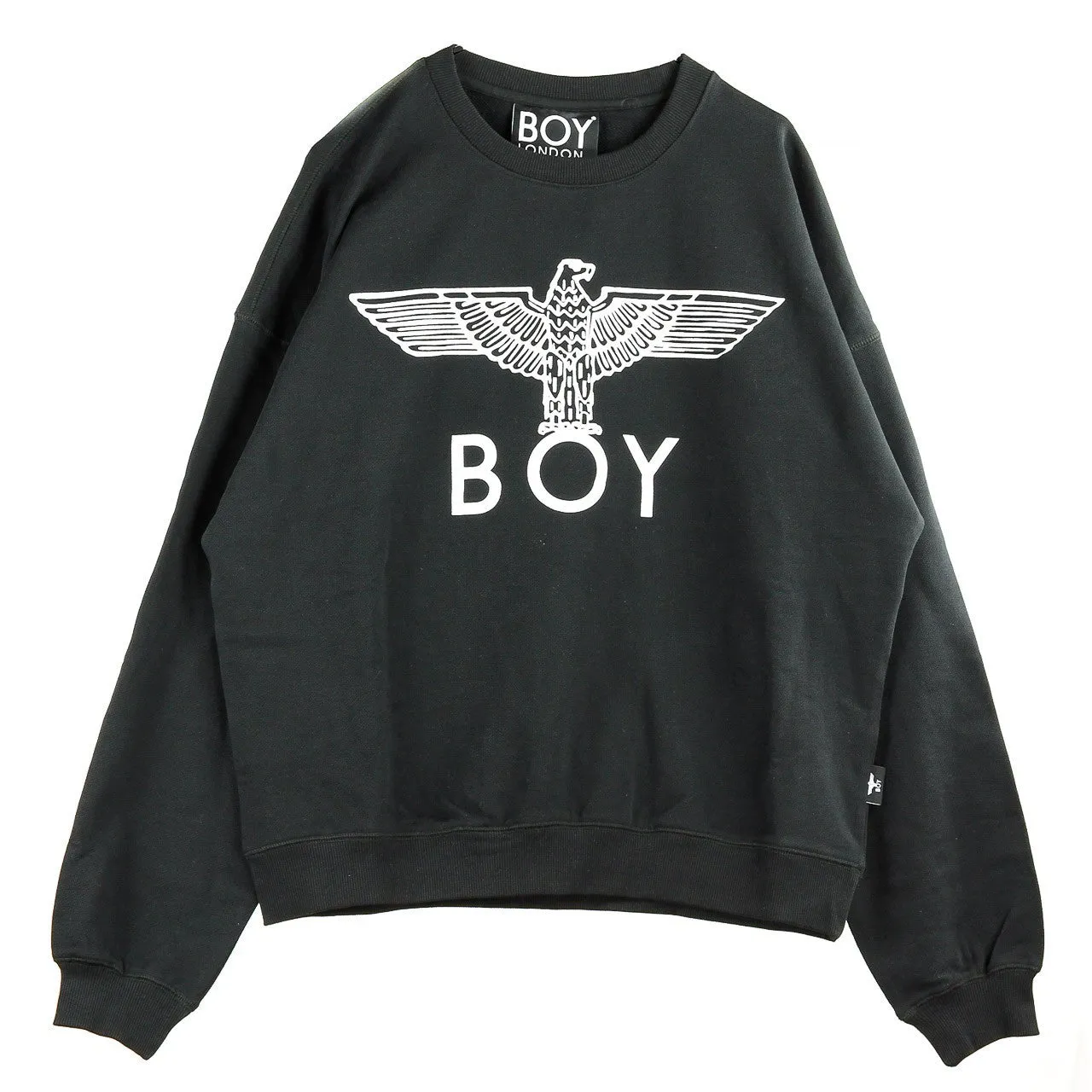 Felpa Girocollo Uomo Eagle Textured Sweat Black/white