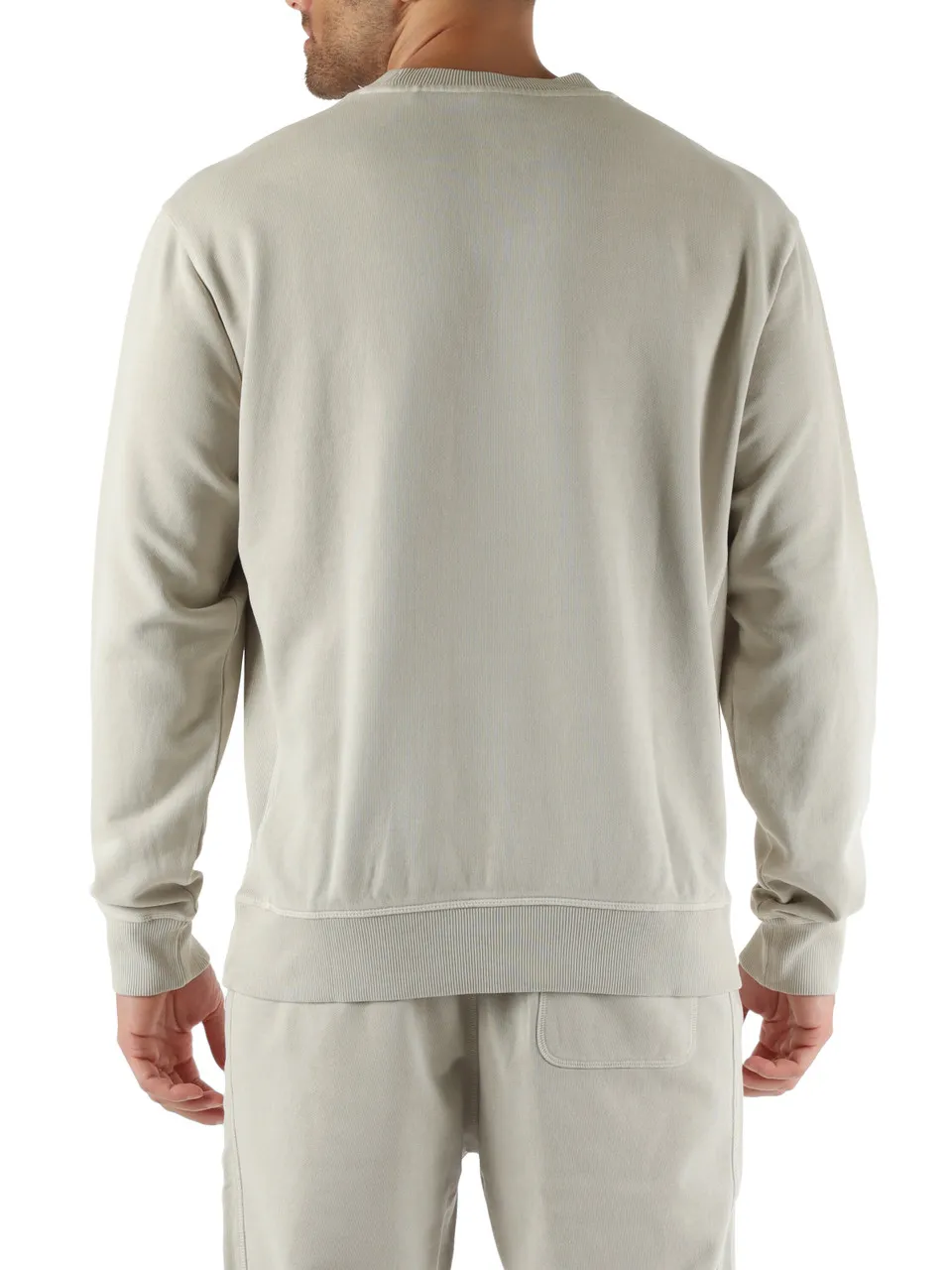 Felpa in cotone garzato con scritta logo a rilievo