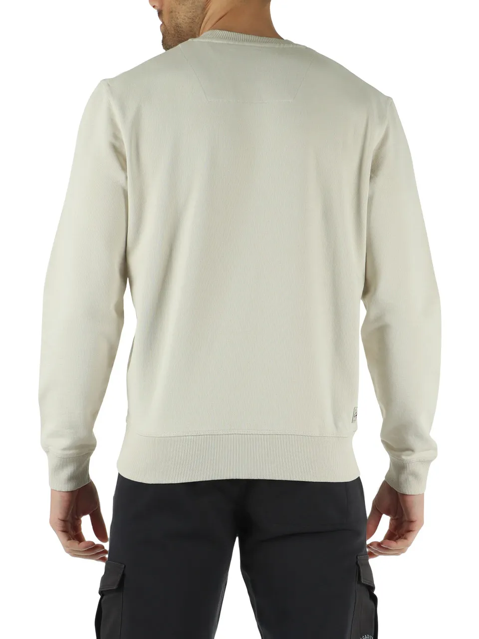 Felpa in cotone garzato con scritta logo