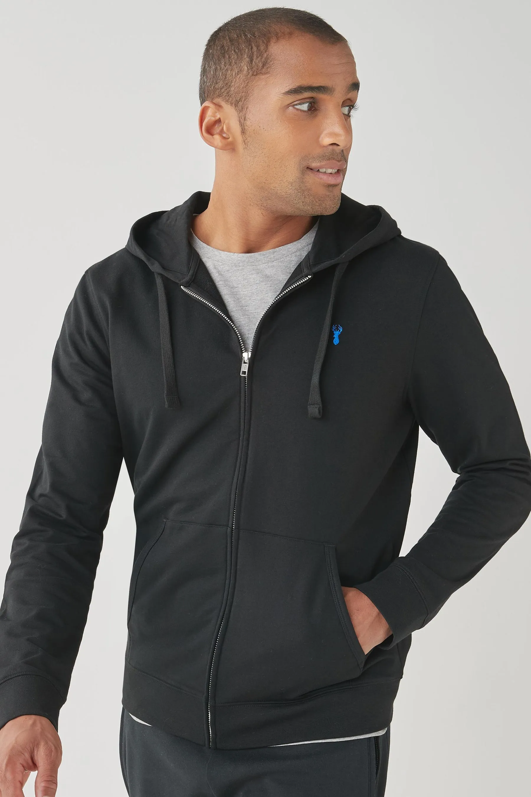 Felpa leggera con cappuccio e zip