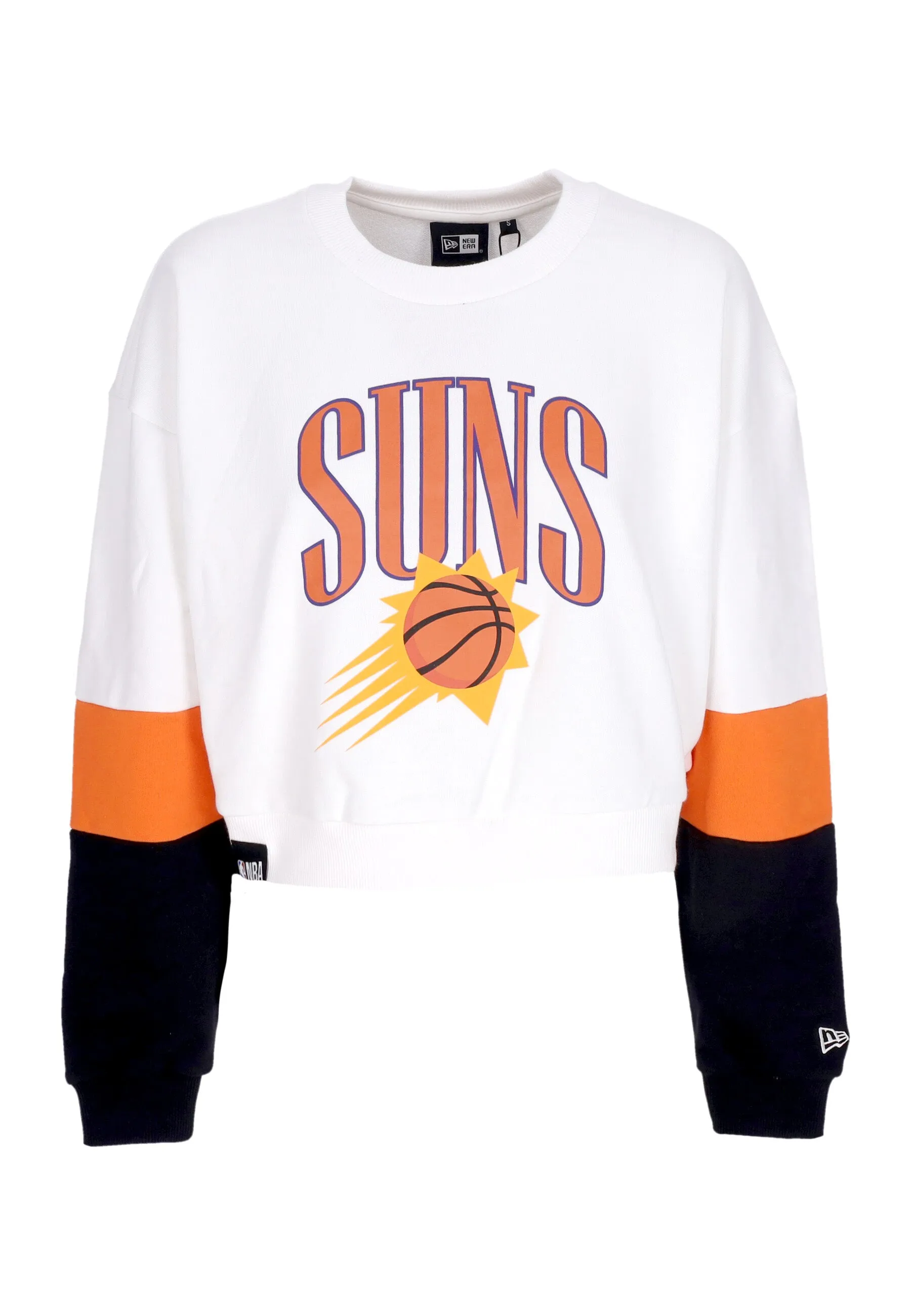 Felpa Leggera Girocollo Donna W Nba Colour Block Crewneck Phosun White/orange Popsicle