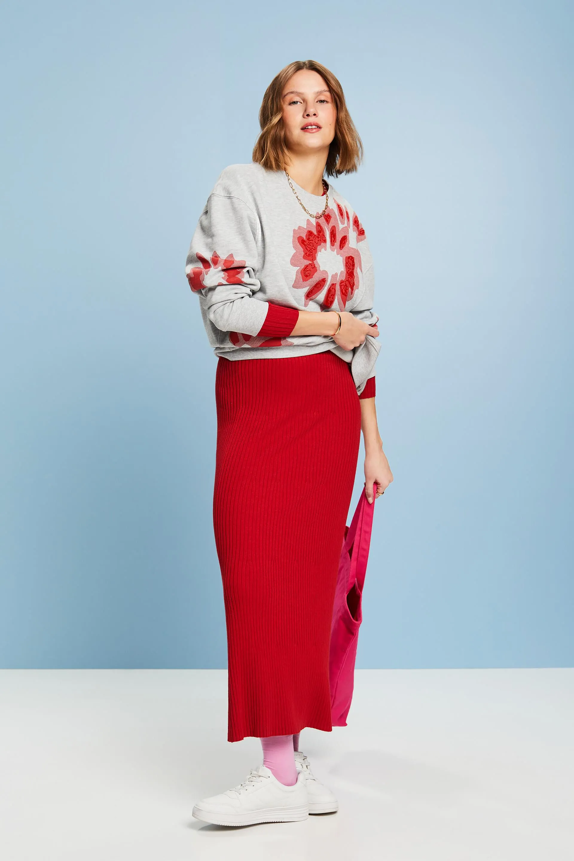 Felpa oversize con perline stampate