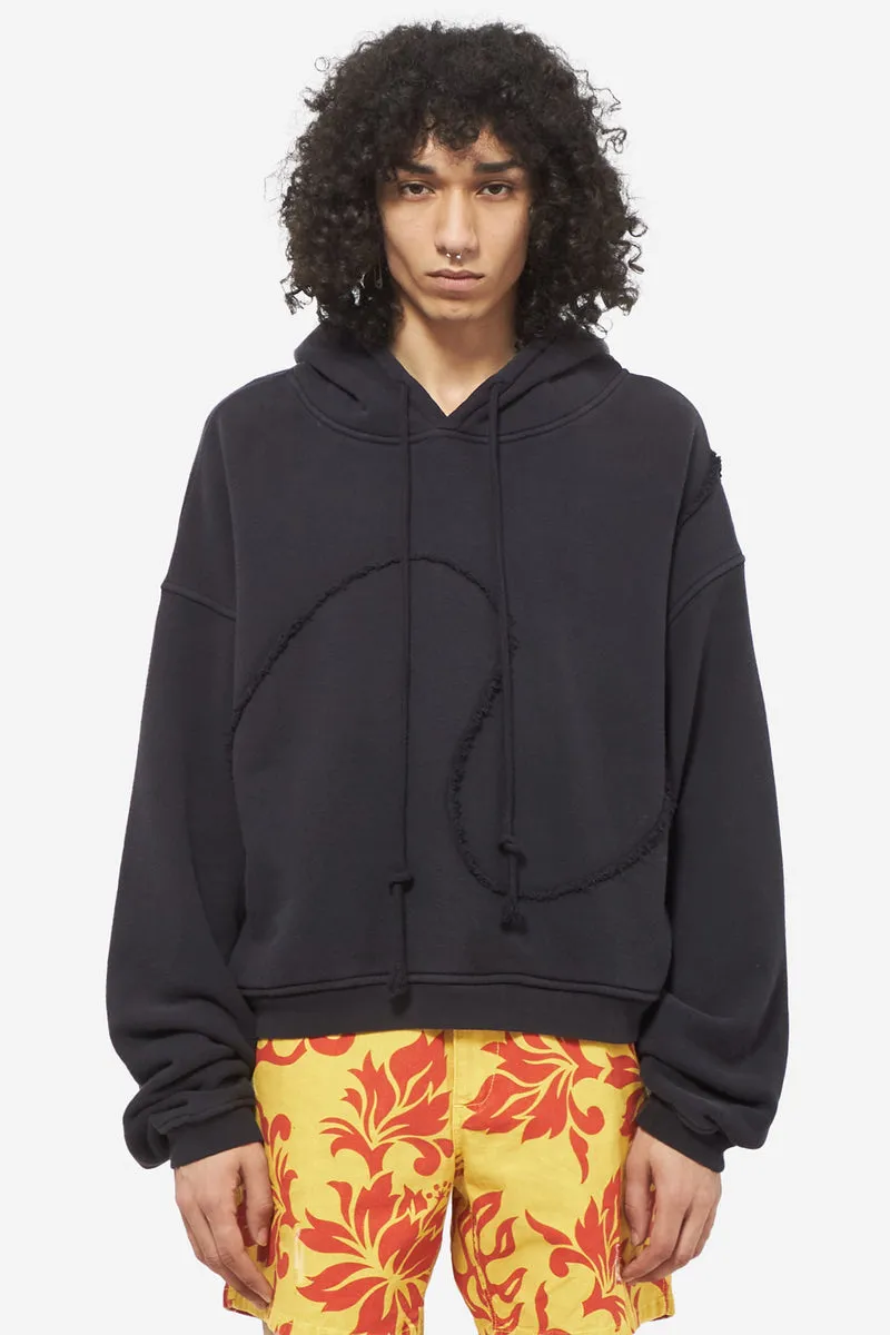 Felpa SWIRL PREMIUM HOODIE in cotone nero