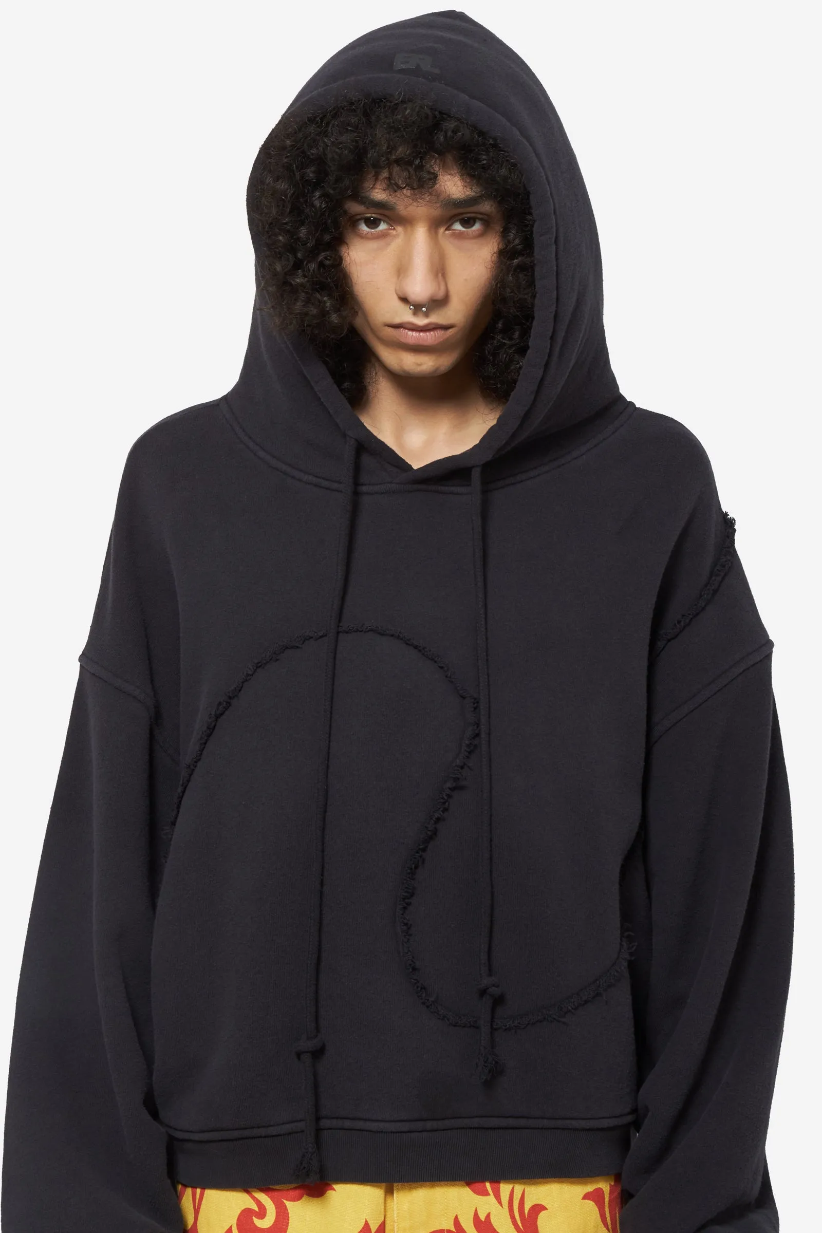 Felpa SWIRL PREMIUM HOODIE in cotone nero