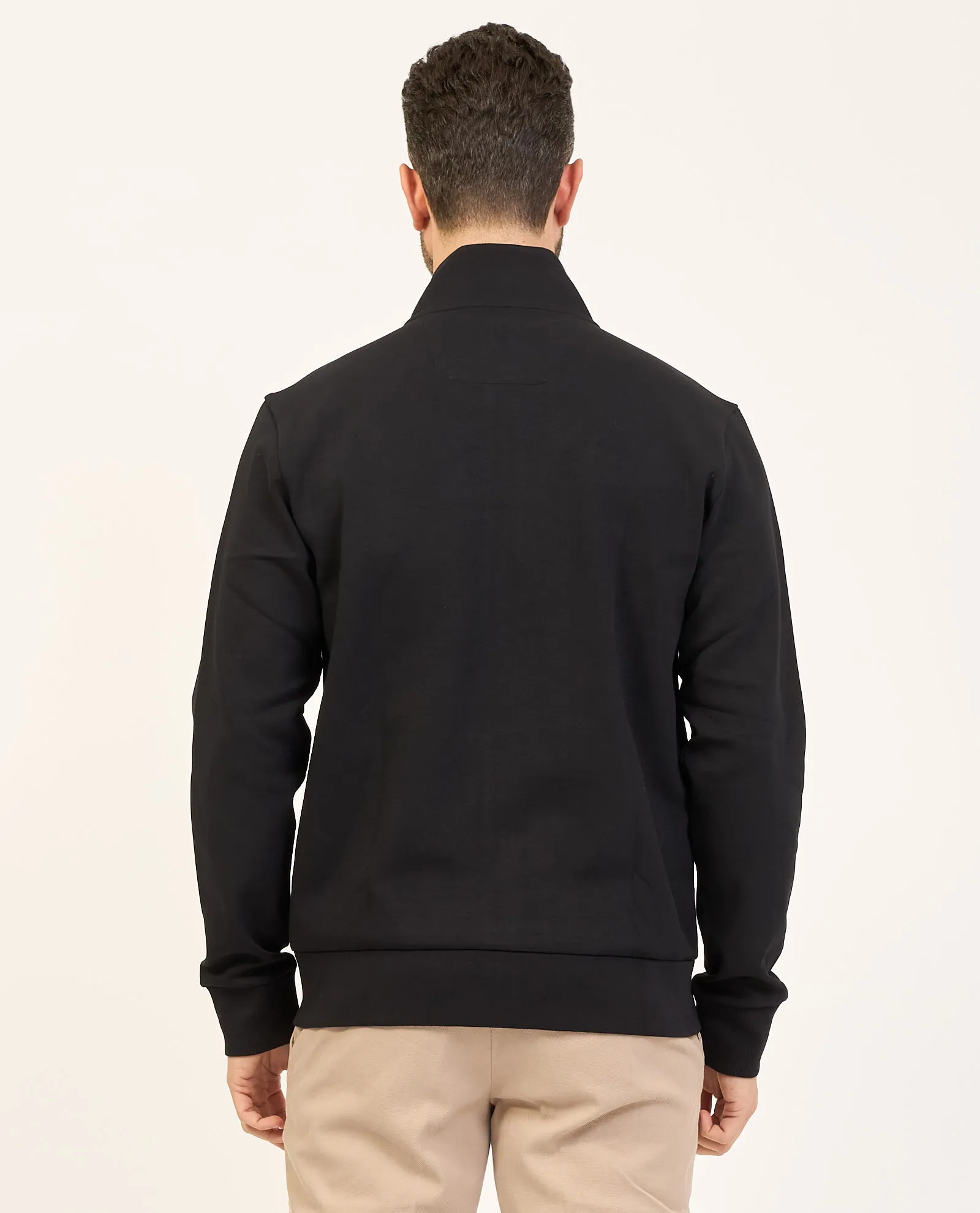 Felpa uomo Boss con zip e logo stampato