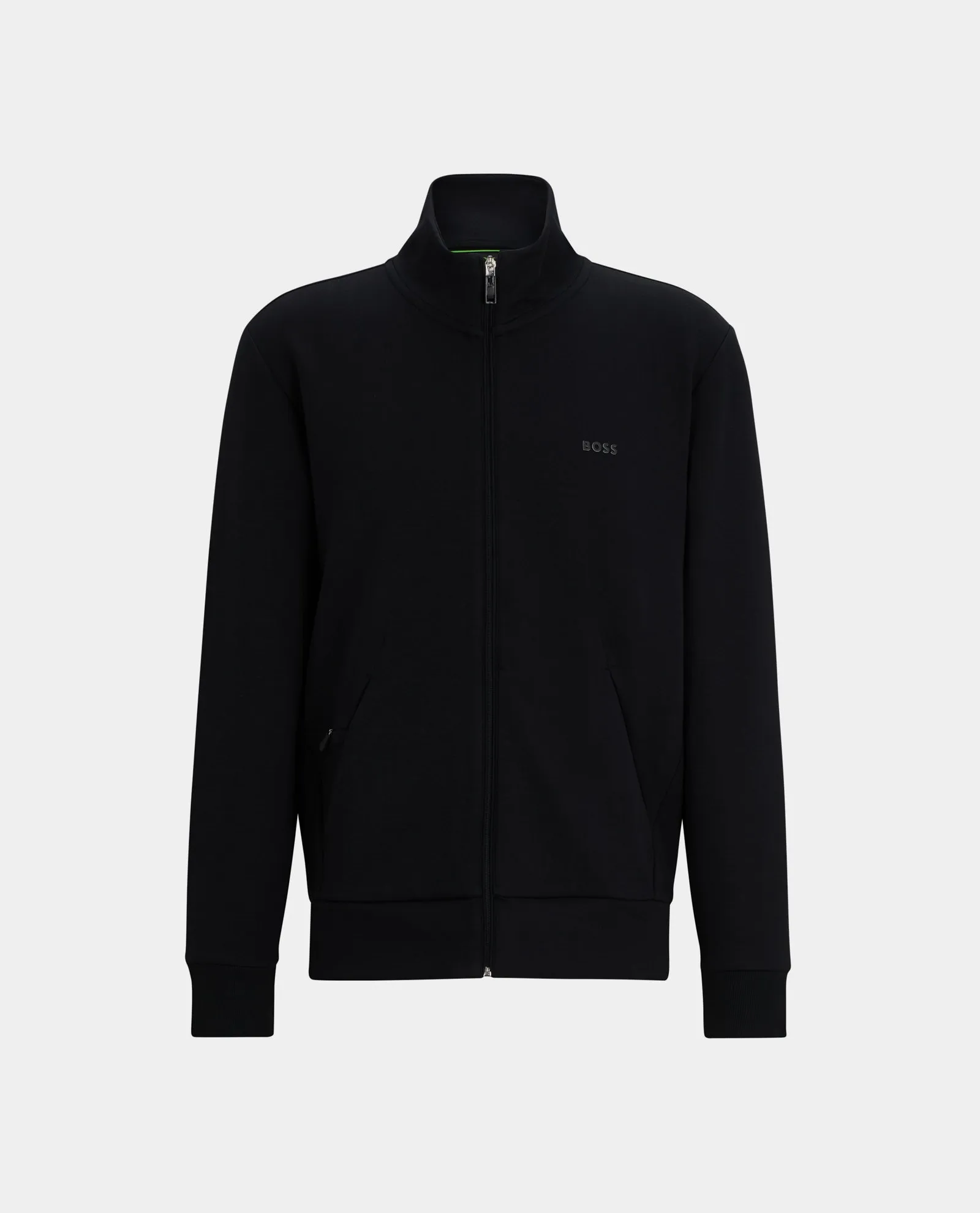 Felpa uomo Boss con zip e logo stampato