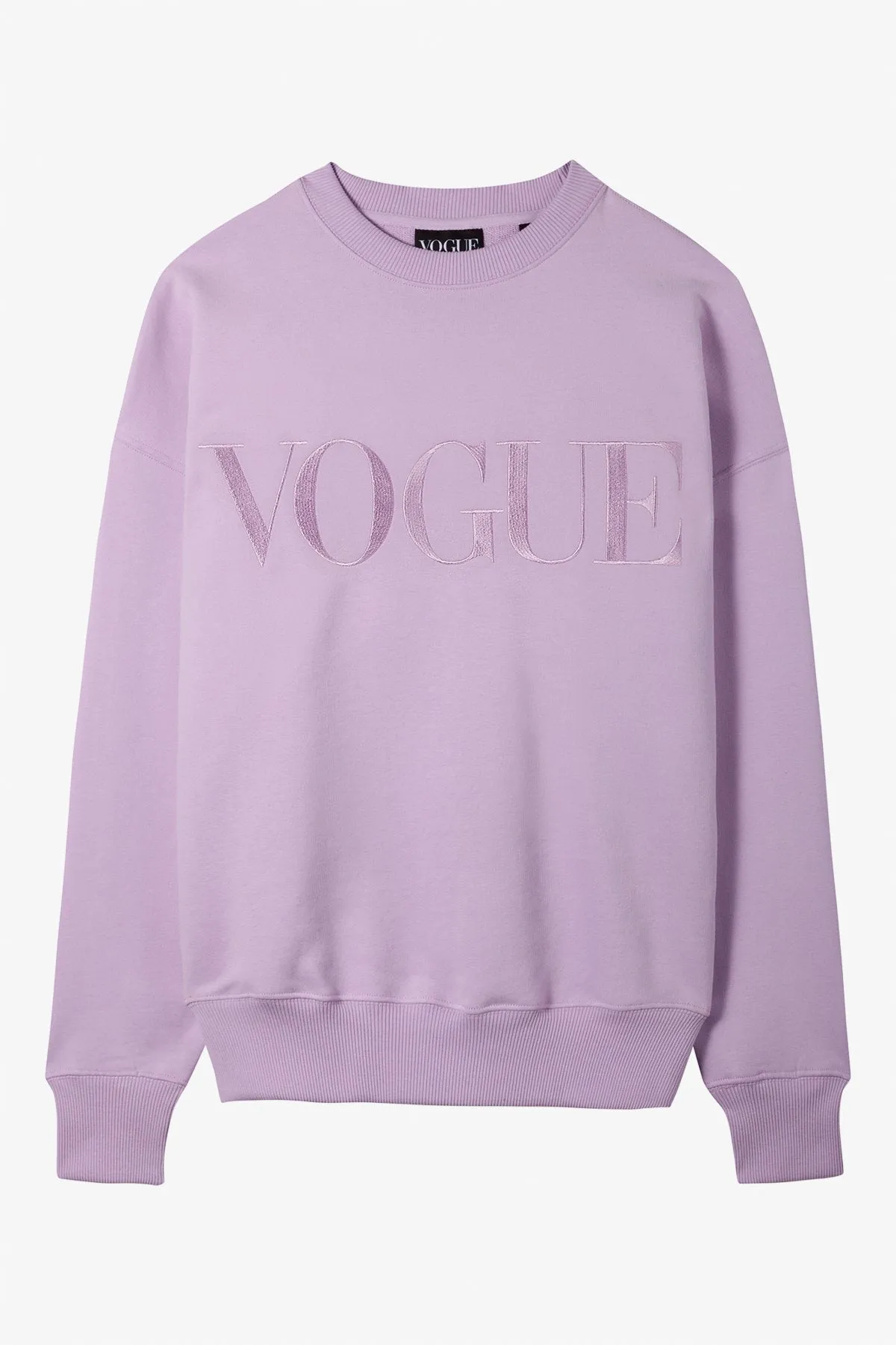 Felpa VOGUE lilla con logo ricamato-