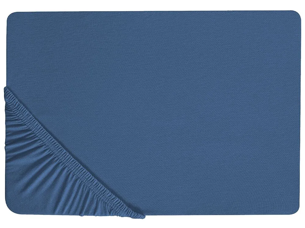 Fitted Sheet JANBU Cotton 180x200 cm Navy Blue