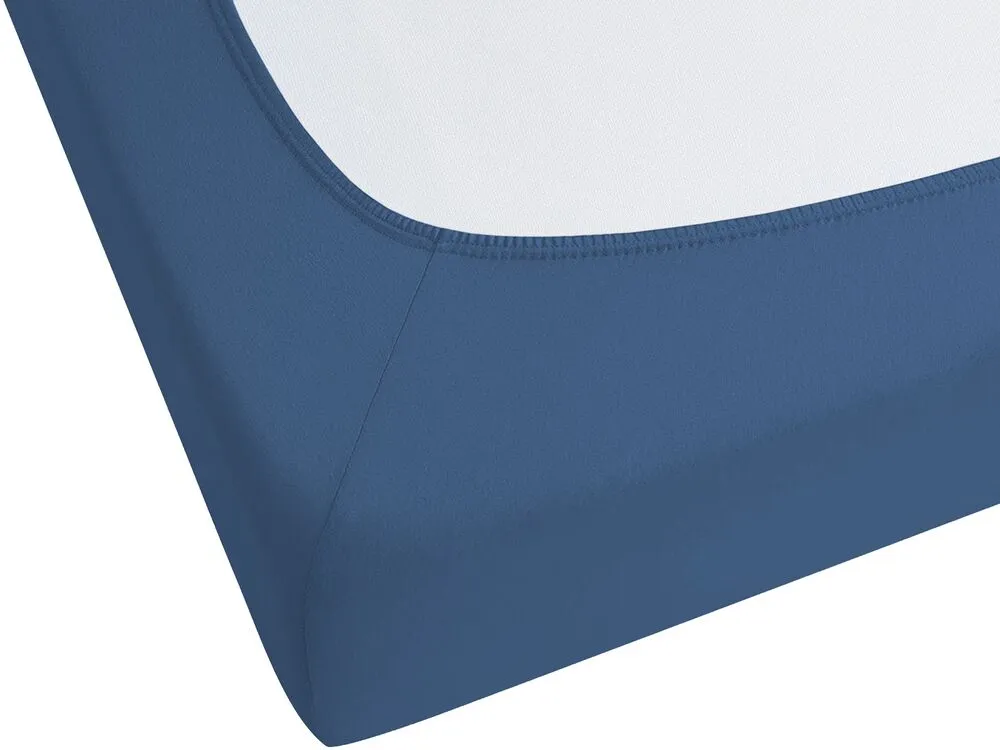 Fitted Sheet JANBU Cotton 180x200 cm Navy Blue