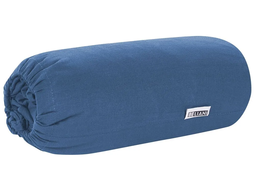 Fitted Sheet JANBU Cotton 180x200 cm Navy Blue