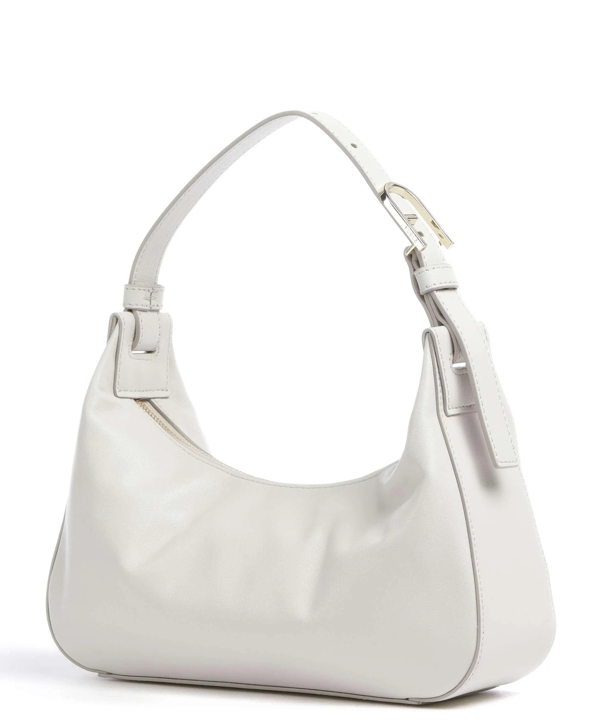 Furla Flow S Borsa a spalla pelle a grana fine avorio  