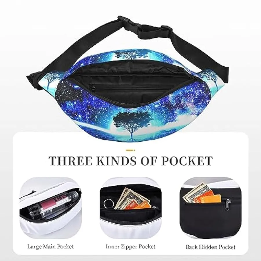 Galaxy Tree of Life Marsupio per donne uomini marsupio cintura regolabile casual petto borsa marsupione per viaggi escursionismo