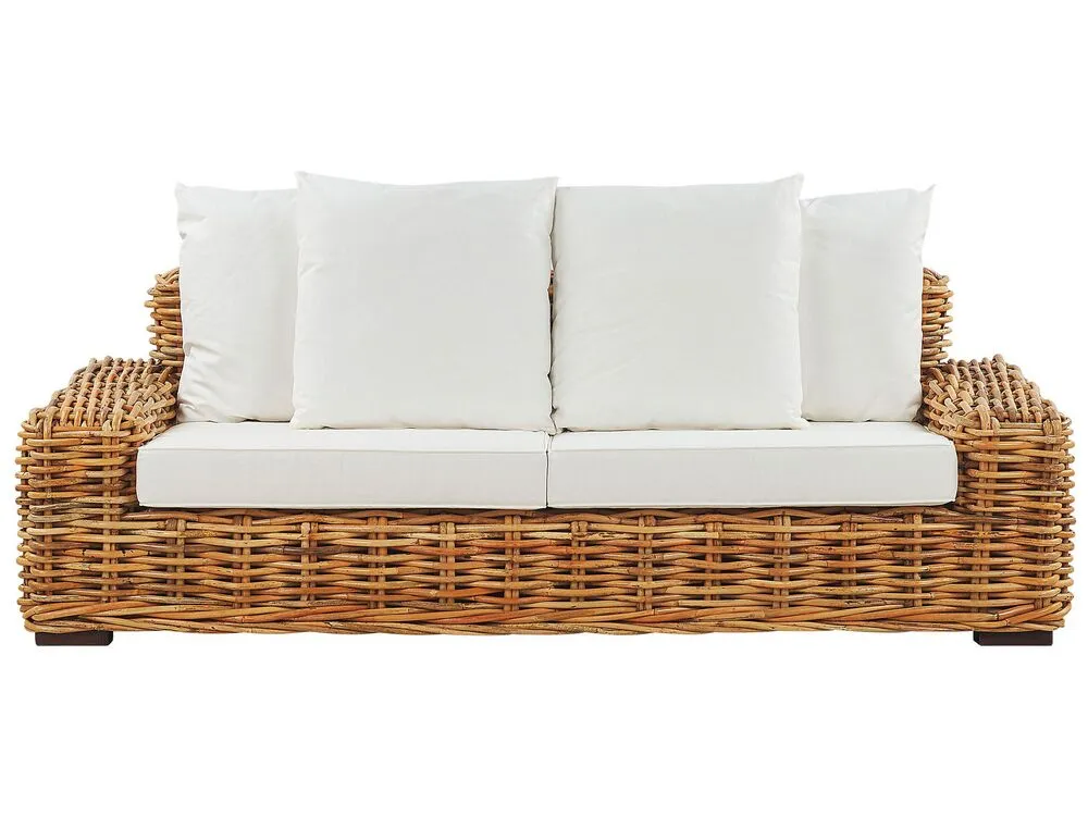 Garden Sofa 3 Seater FORLI Rattan Natural
