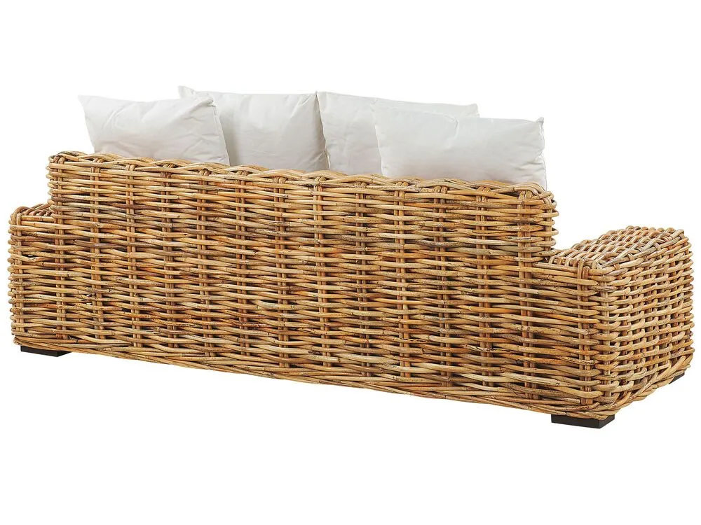 Garden Sofa 3 Seater FORLI Rattan Natural