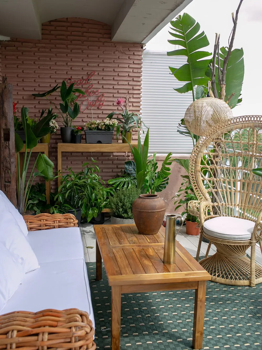 Garden Sofa 3 Seater FORLI Rattan Natural