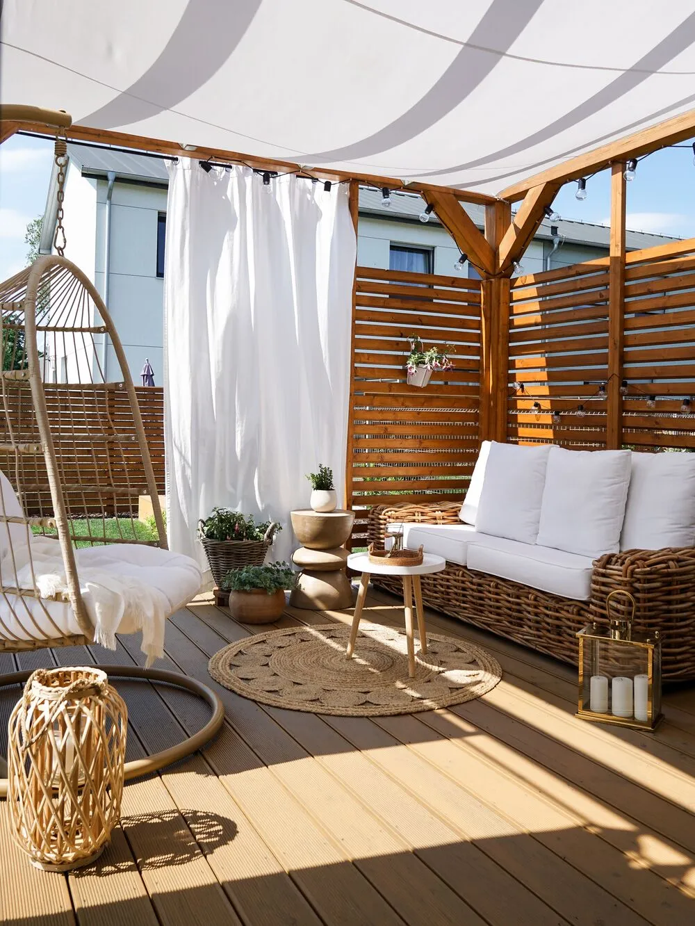 Garden Sofa 3 Seater FORLI Rattan Natural