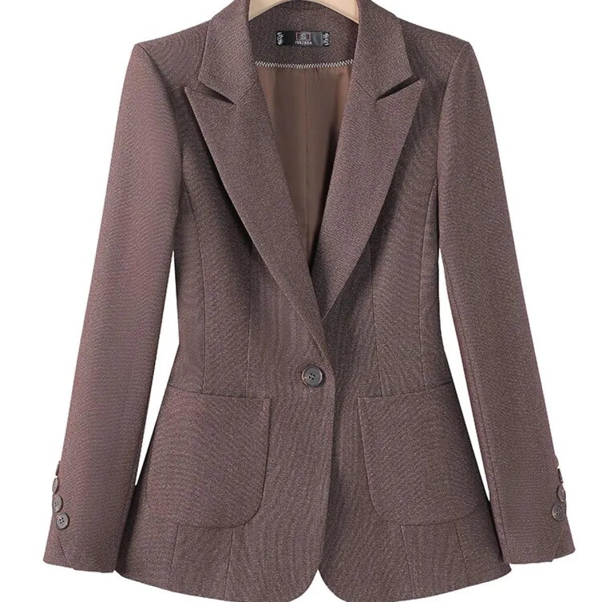 Giacca blazer invernale da donna di alta qualità Giacca casual da donna a maniche lunghe marrone nero marrone con bottone singol