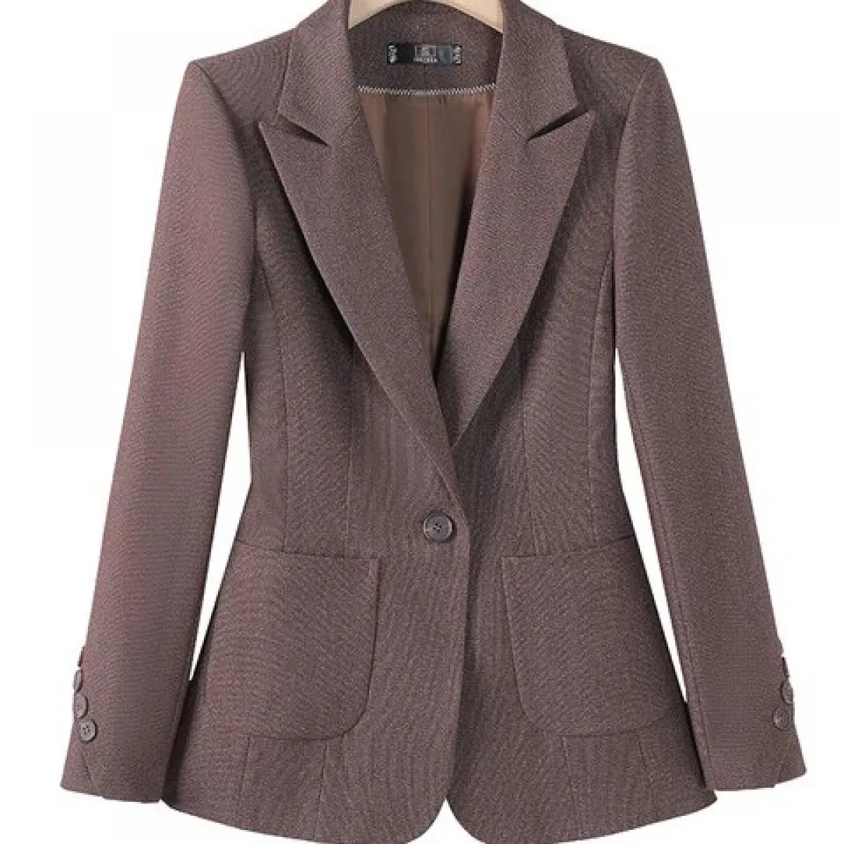 Giacca blazer invernale da donna di alta qualità Giacca casual da donna a maniche lunghe marrone nero marrone con bottone singol