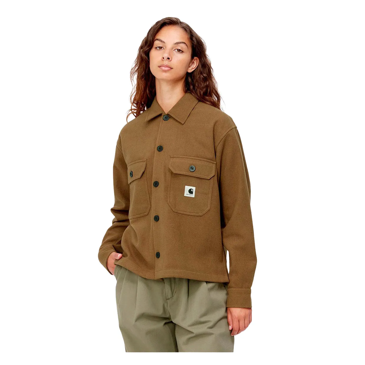 Giacca-Camicia Donna Carhartt WIP W' Wiston Shirt Jac Marrone