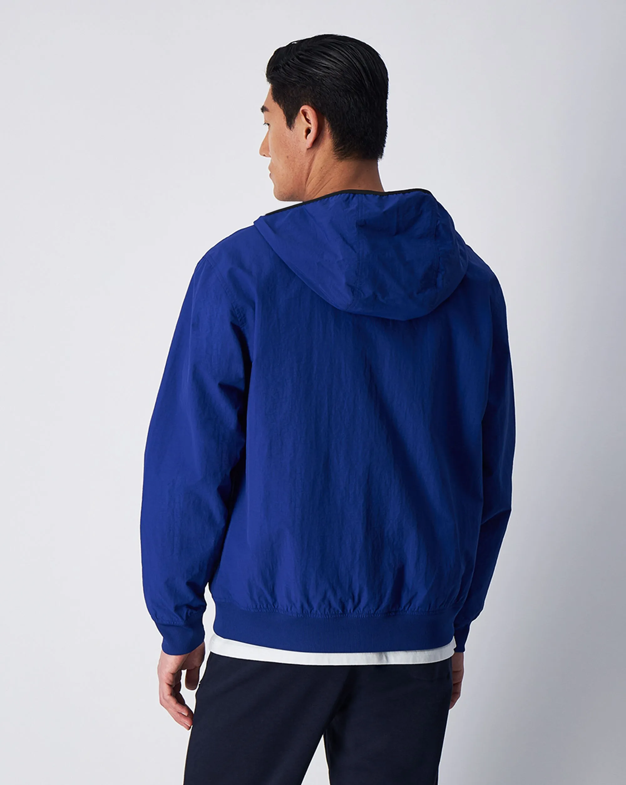 Giacca Con Cappuccio Full-Zip Blu Uomo