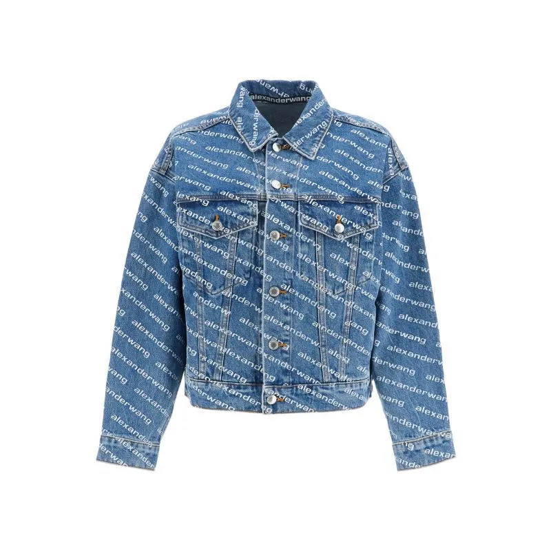 Giacca logata in denim