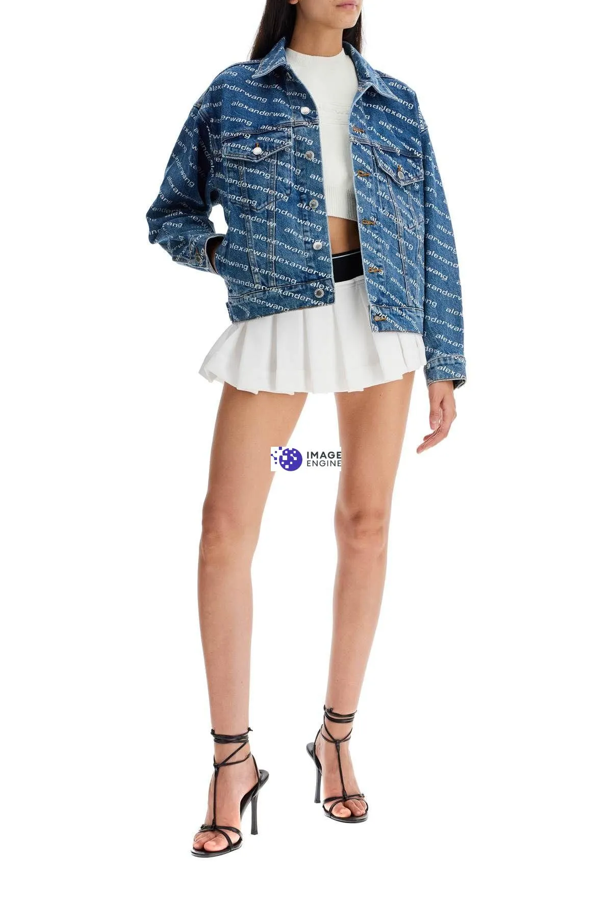 Giacca logata in denim