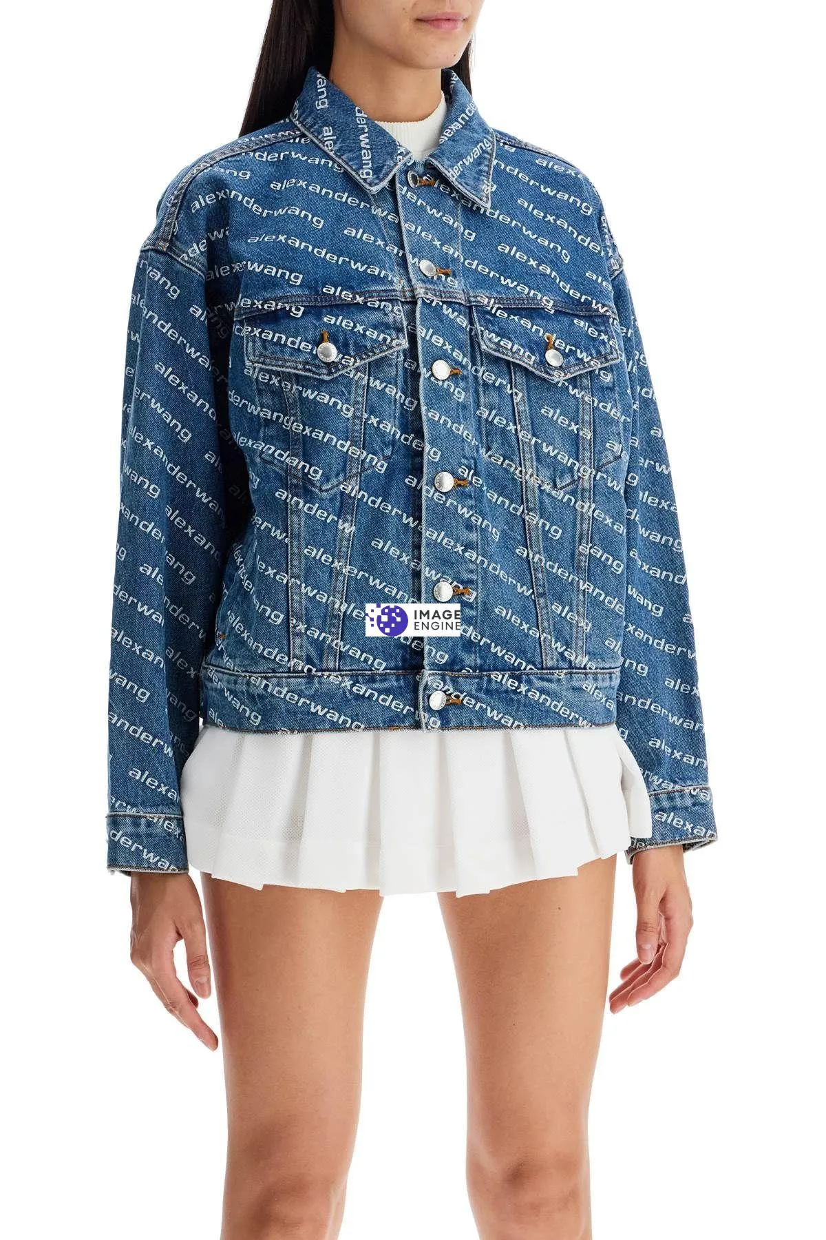 Giacca logata in denim