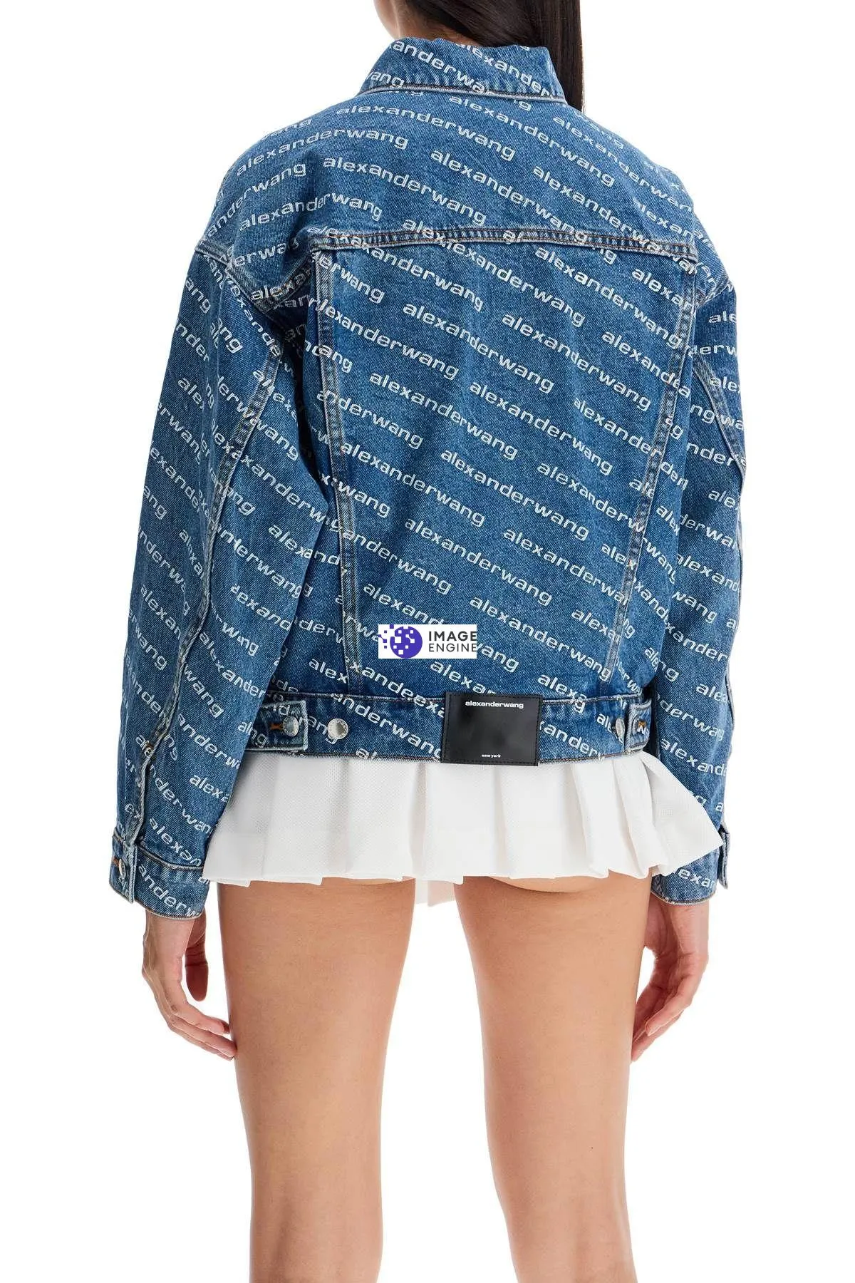 Giacca logata in denim
