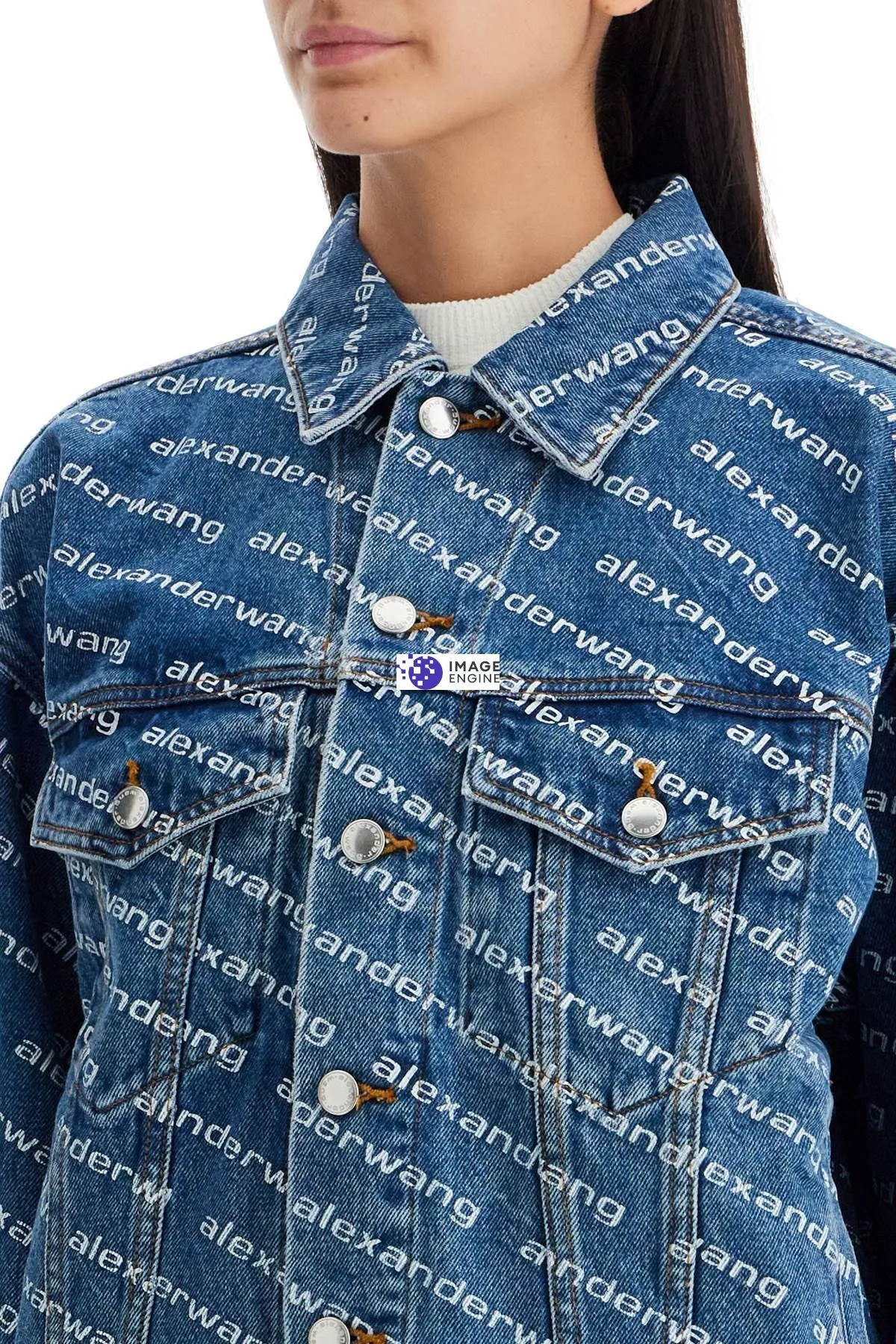 Giacca logata in denim