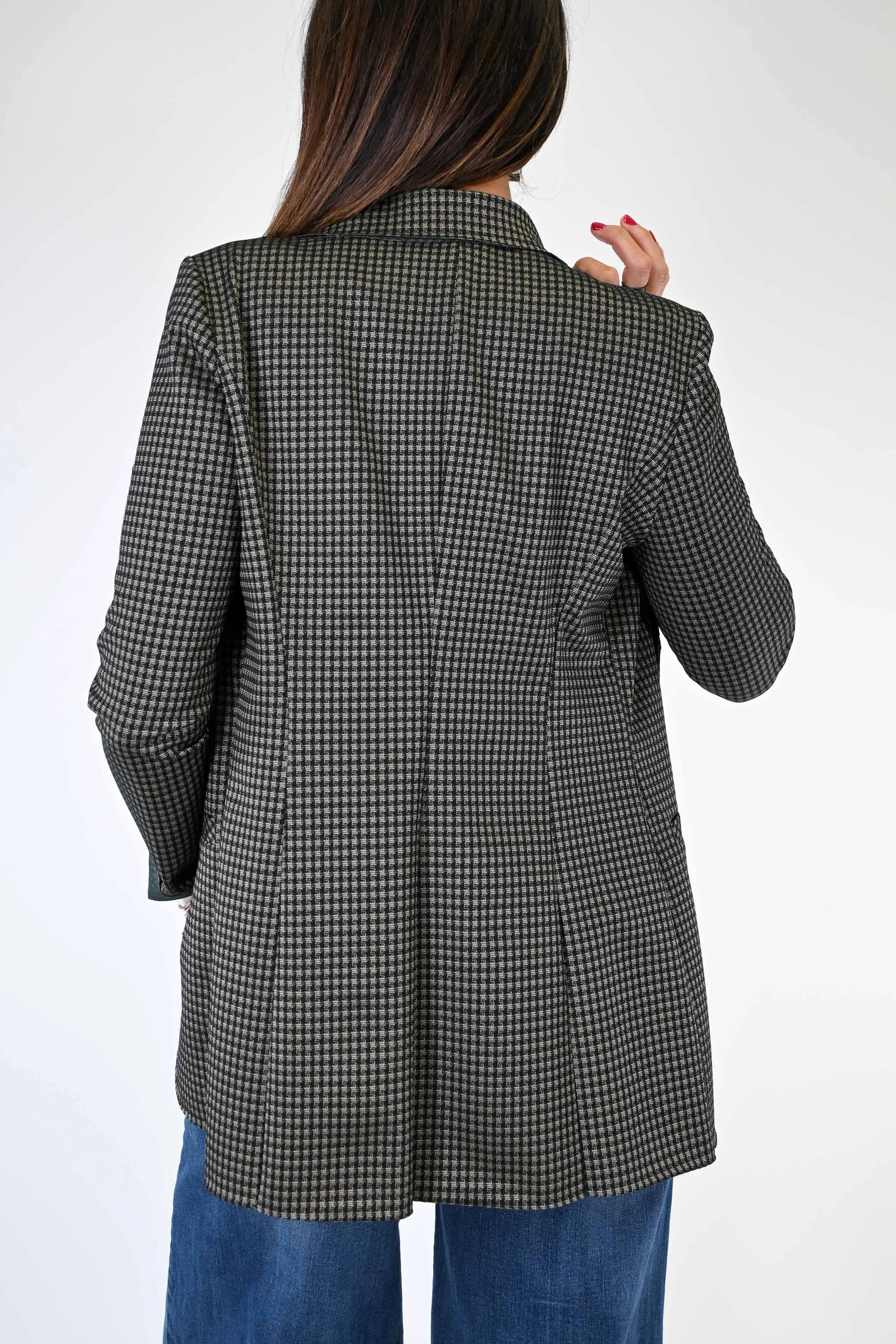GIACCA MODELLO EASY TAGLIO VIVO CHECK VERDE