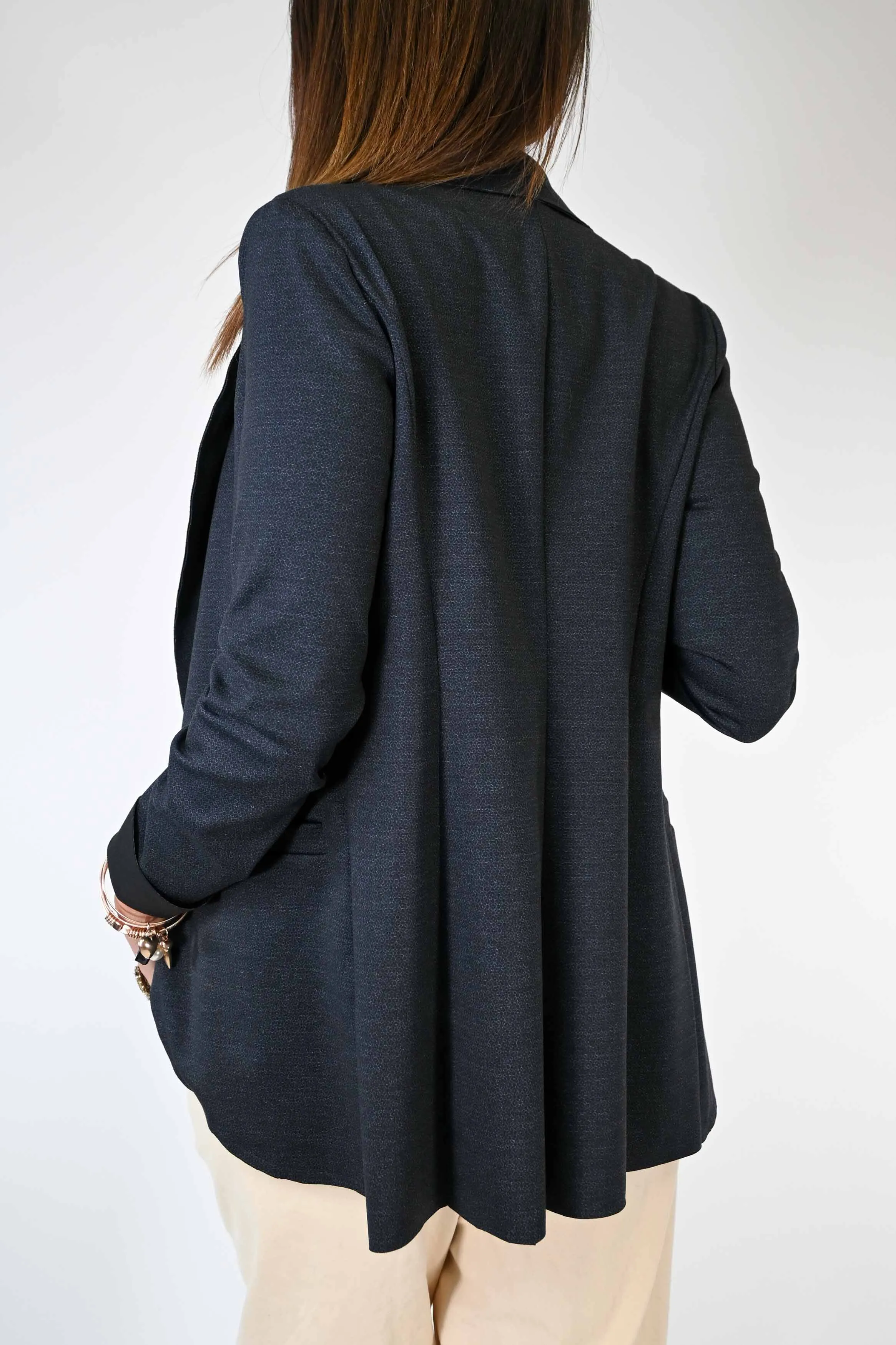 GIACCA MODELLO EASY TAGLIO VIVO MICROFIORE ANTRACITE