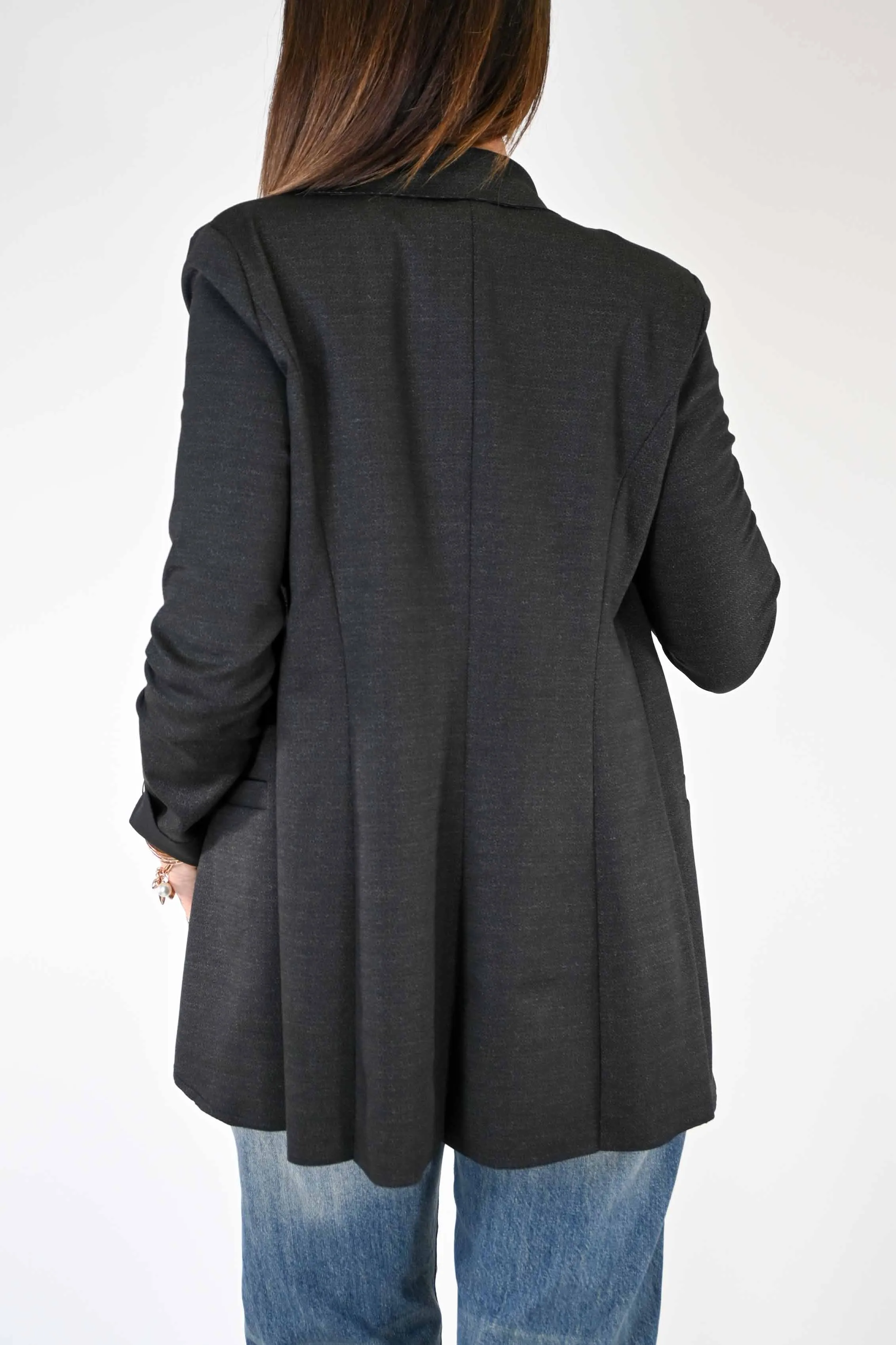 GIACCA MODELLO EASY TAGLIO VIVO MICROFIORE NERO
