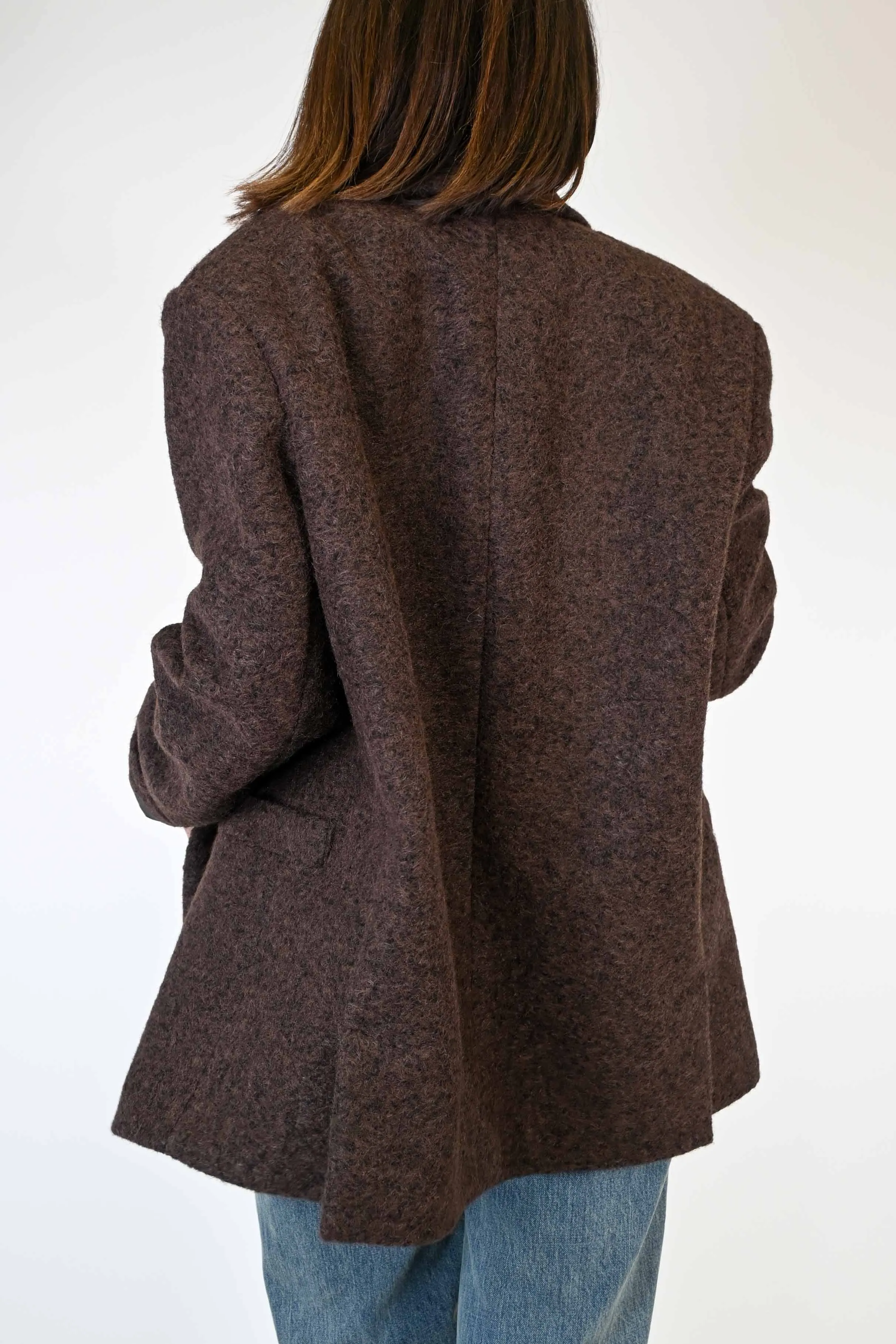 GIACCA OVER DOPPIOPETTO IN BOUCLE' COLOR MORO