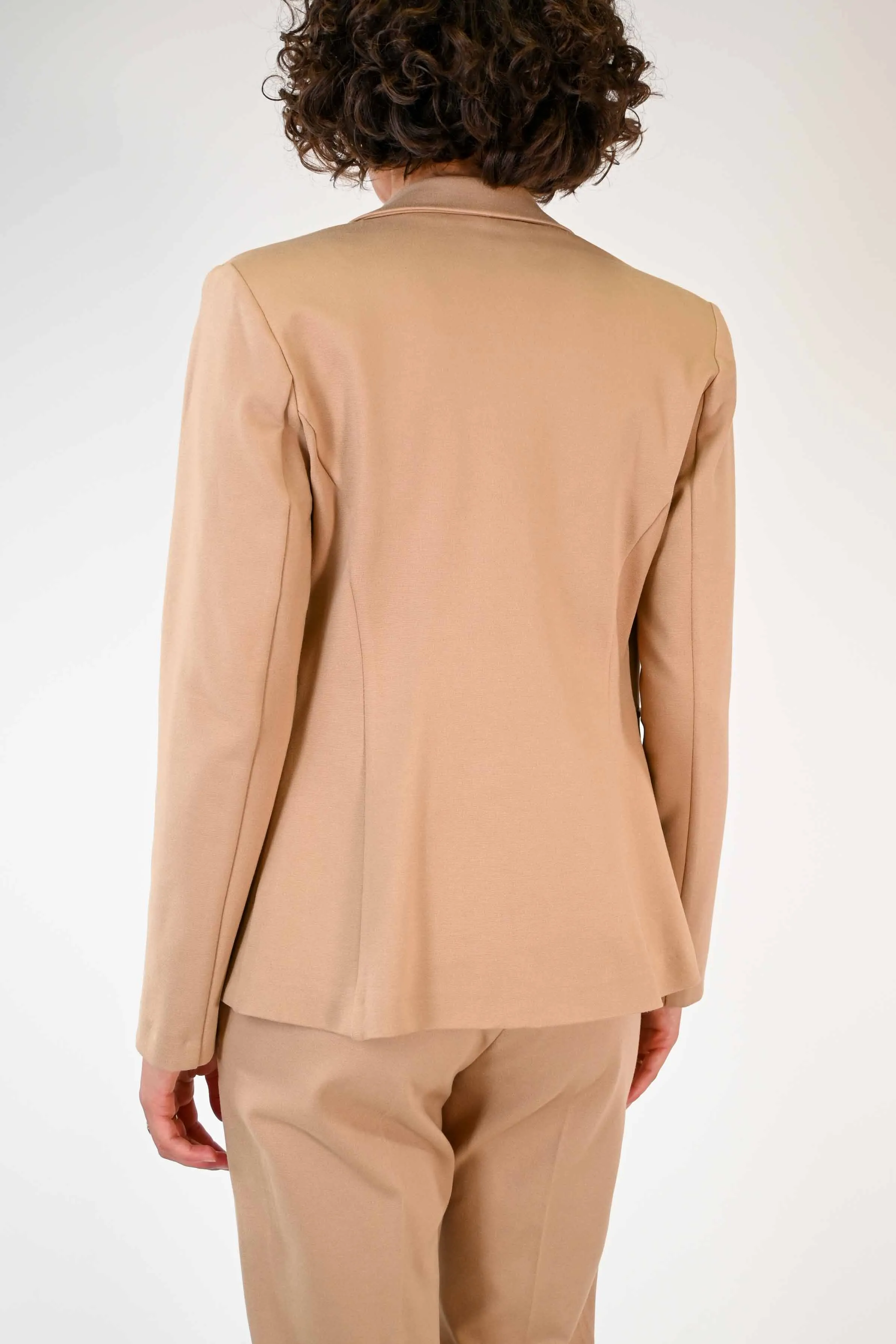 GIACCA SLIM UN BOTTONE PUNTO MILANO CAMMELLO
