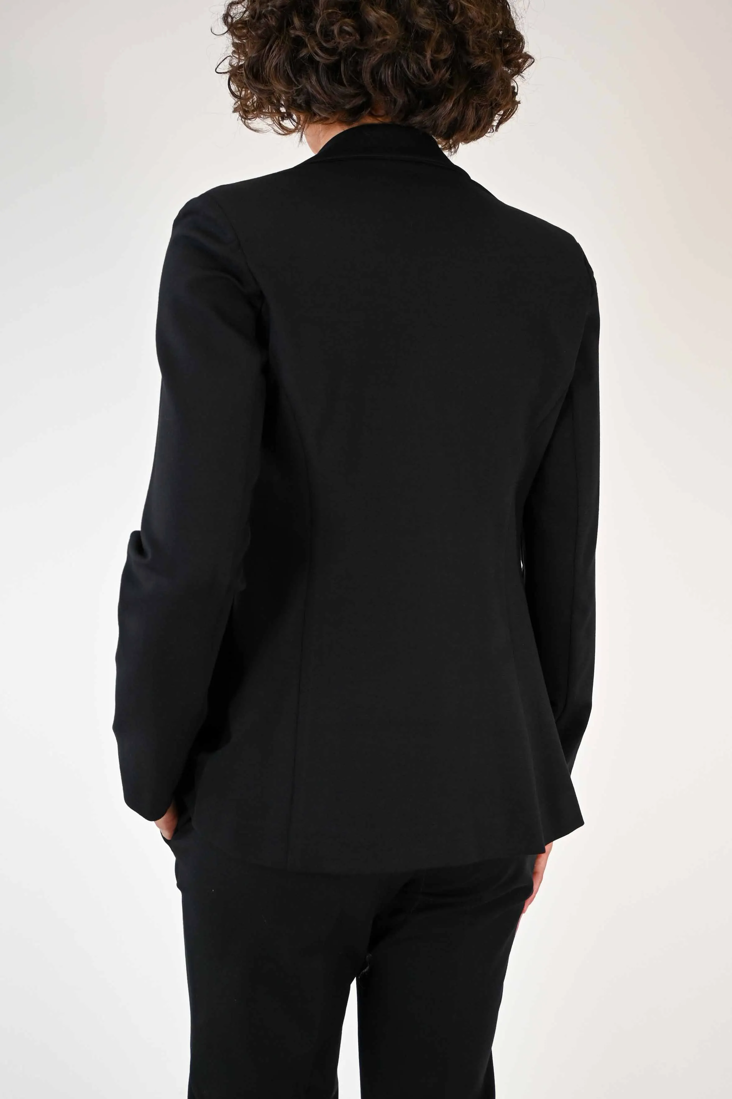 GIACCA SLIM UN BOTTONE PUNTO MILANO NERO