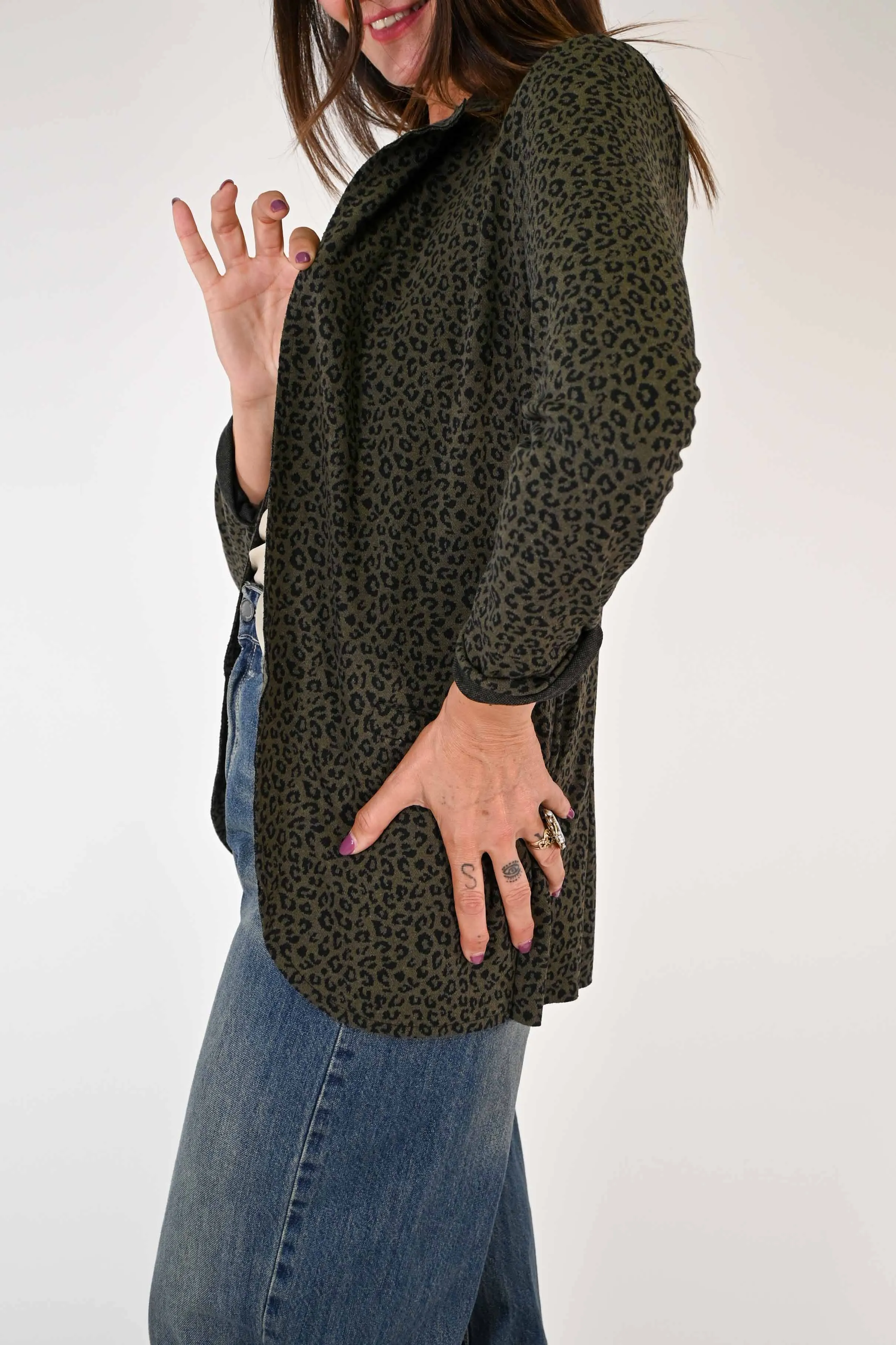 GIACCA TAGLIA VIVO ELASTICIZZATA ANIMALIER MILITARE