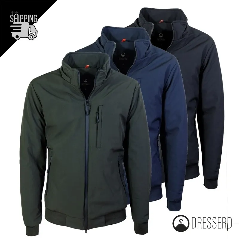 Giubbotto Uomo Invernale con Cappuccio Smontabile Bomber balza in cotone  Tessuto Tecnico Semi Slim Fit Dresserd