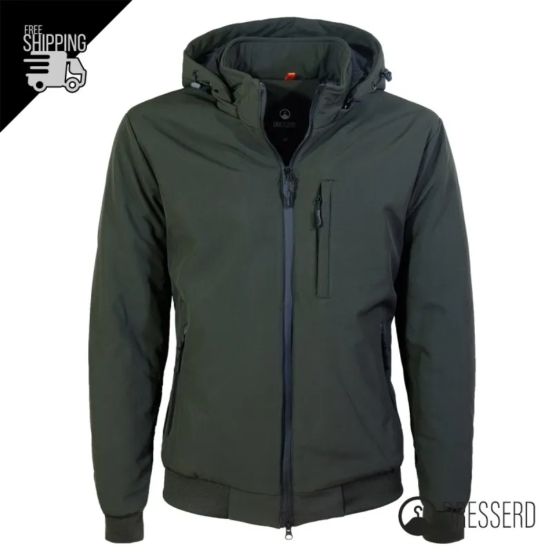 Giubbotto Uomo Invernale con Cappuccio Smontabile Bomber balza in cotone  Tessuto Tecnico Semi Slim Fit Dresserd