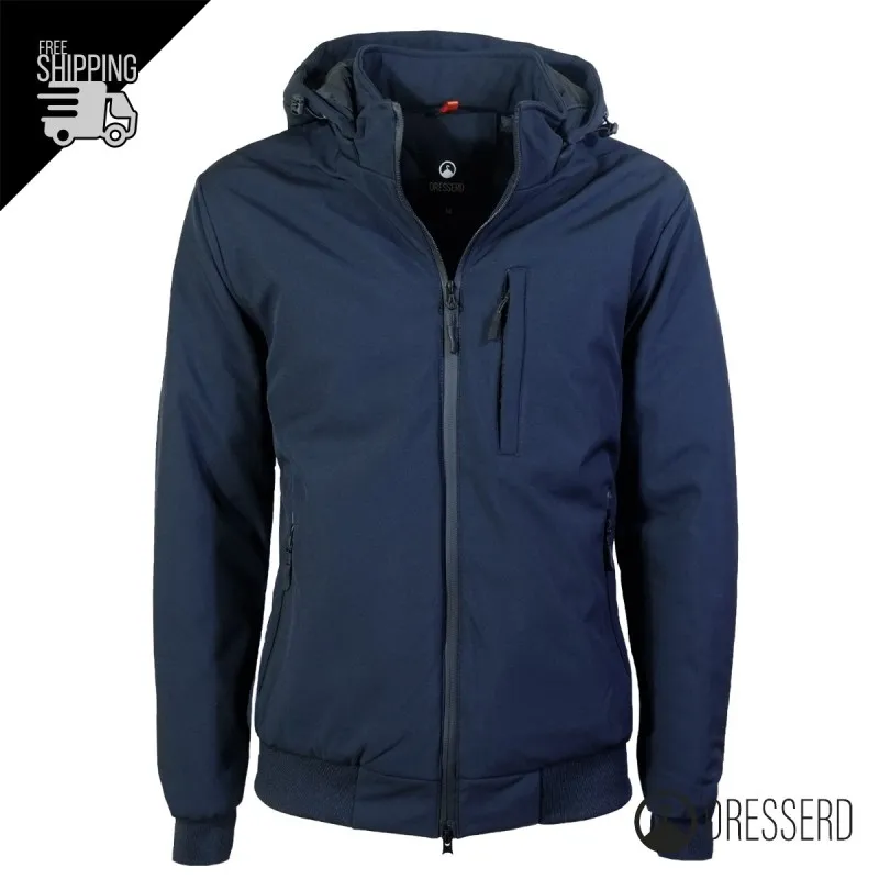 Giubbotto Uomo Invernale con Cappuccio Smontabile Bomber balza in cotone  Tessuto Tecnico Semi Slim Fit Dresserd