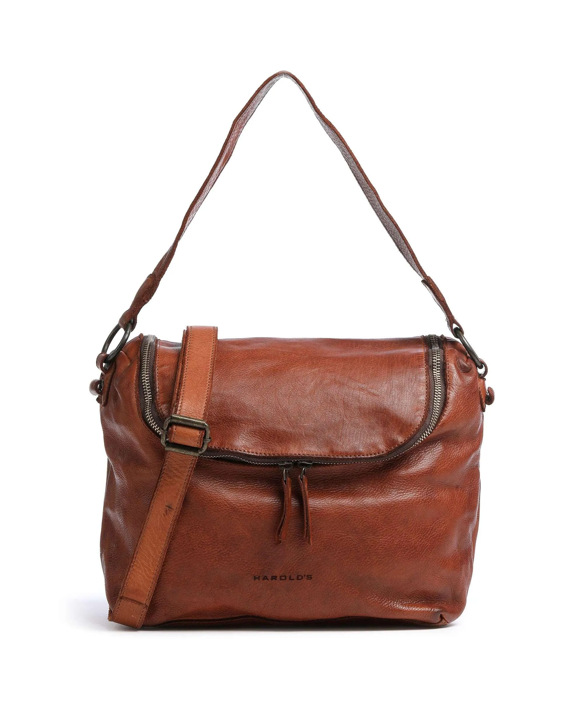  Harold's Submarine Borsa a spalla pelle bovina cognac  