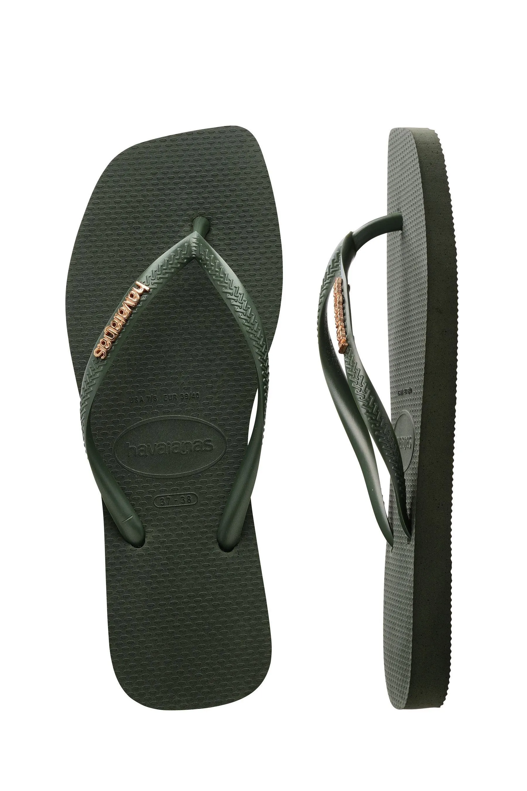 Havaianas - Dettagli metallizzati Sandali con logo quadrato