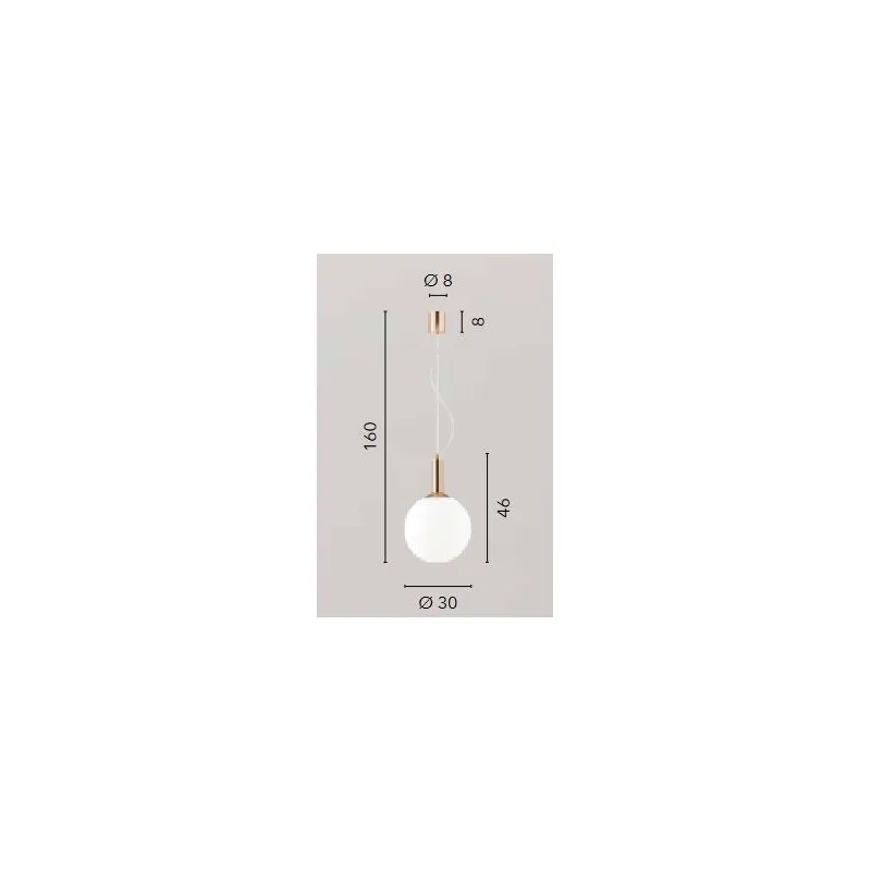 Hera S30 lampada a sospensione struttura in metallo e diffusore in vetro soffiato E27