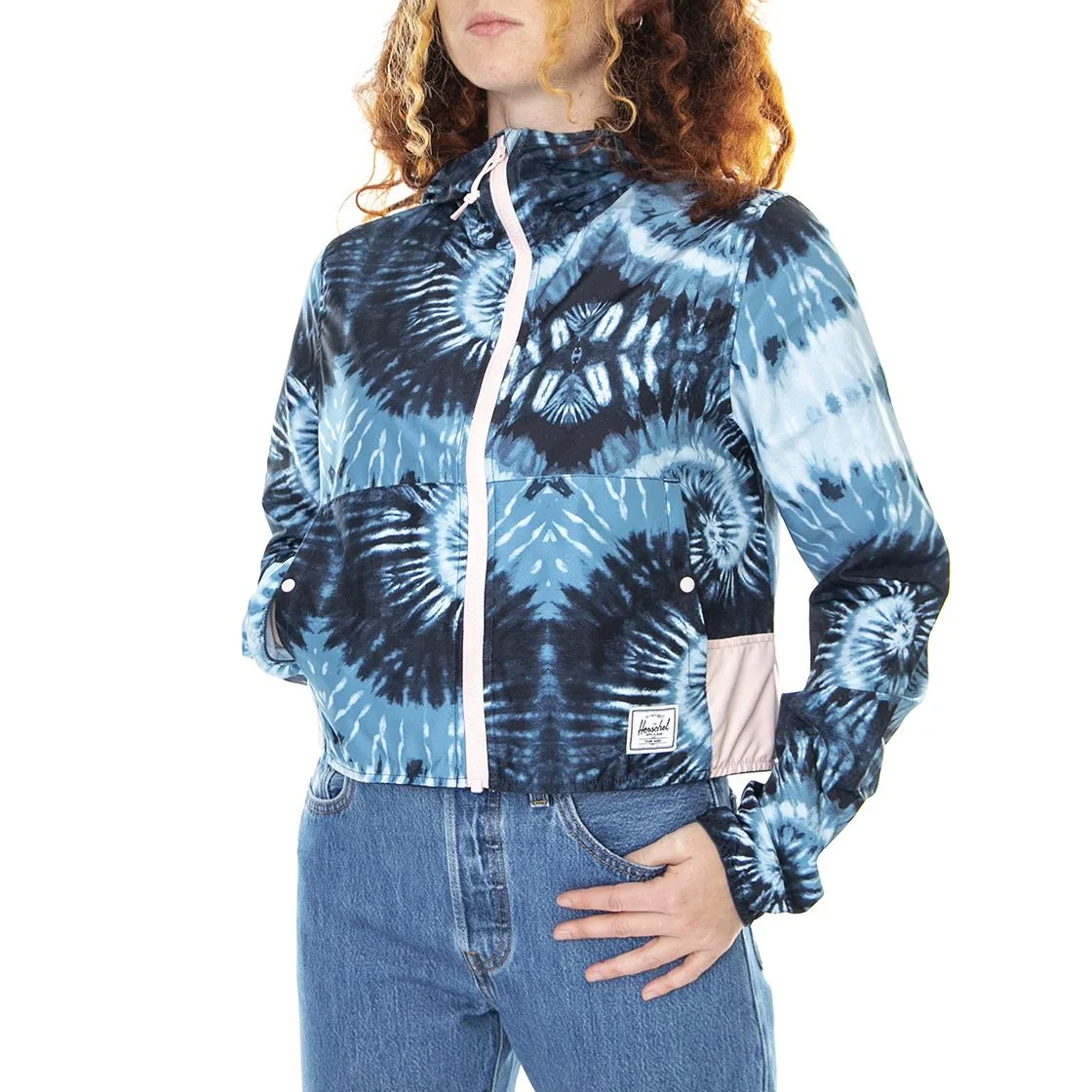 Herschel Cropped Wind Tie Dye - Giacca Invernale Donna Indigo / Blu / Rosewater    