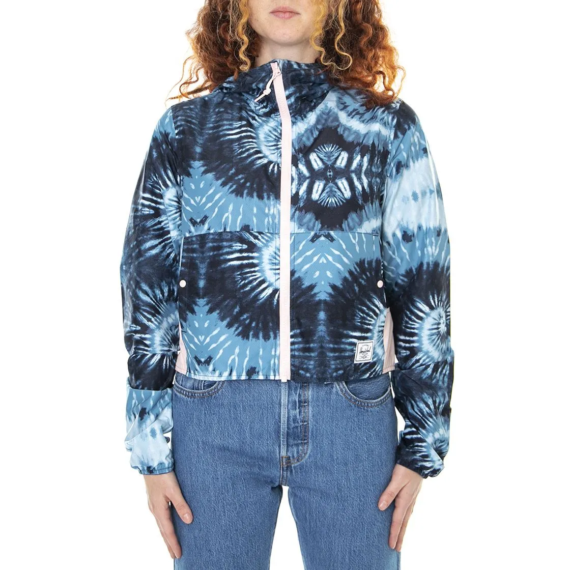 Herschel Cropped Wind Tie Dye - Giacca Invernale Donna Indigo / Blu / Rosewater    