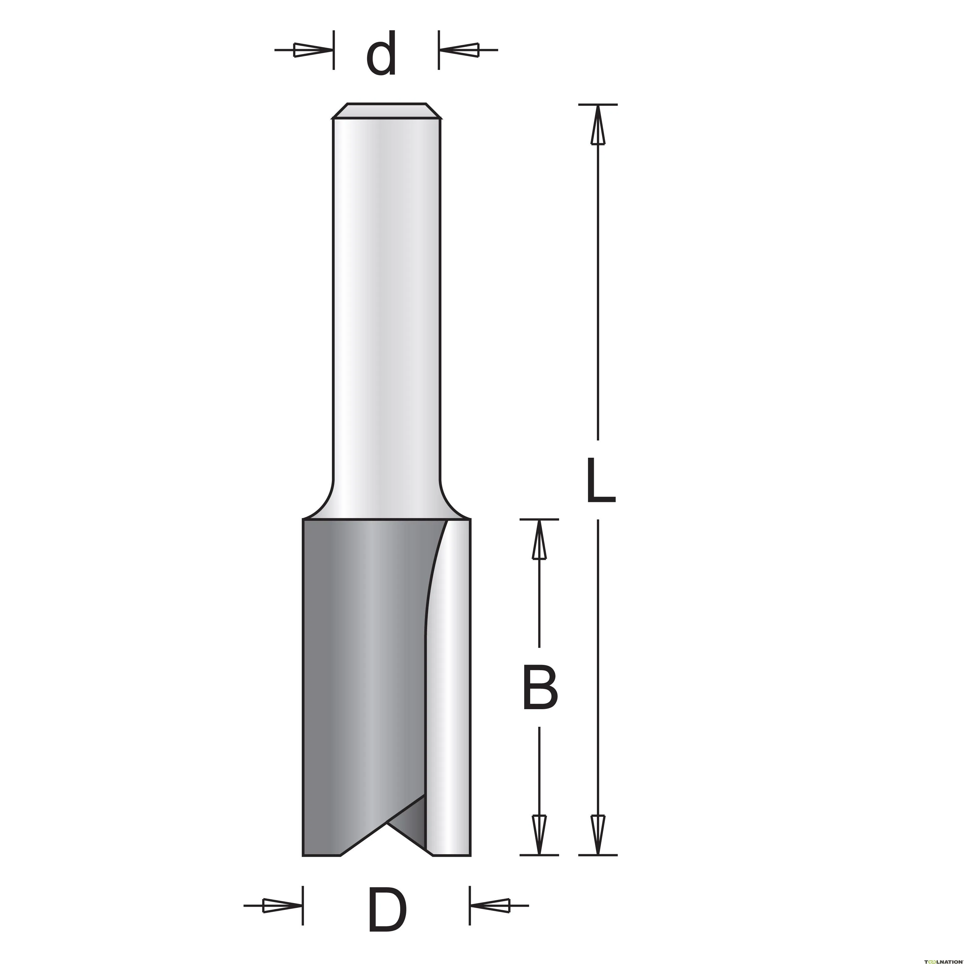 HiKOKI Accessori 754052 Frese per scanalature con 2 taglienti 4 x 11 x 51 mm gambo 8 mm 1 pezzo